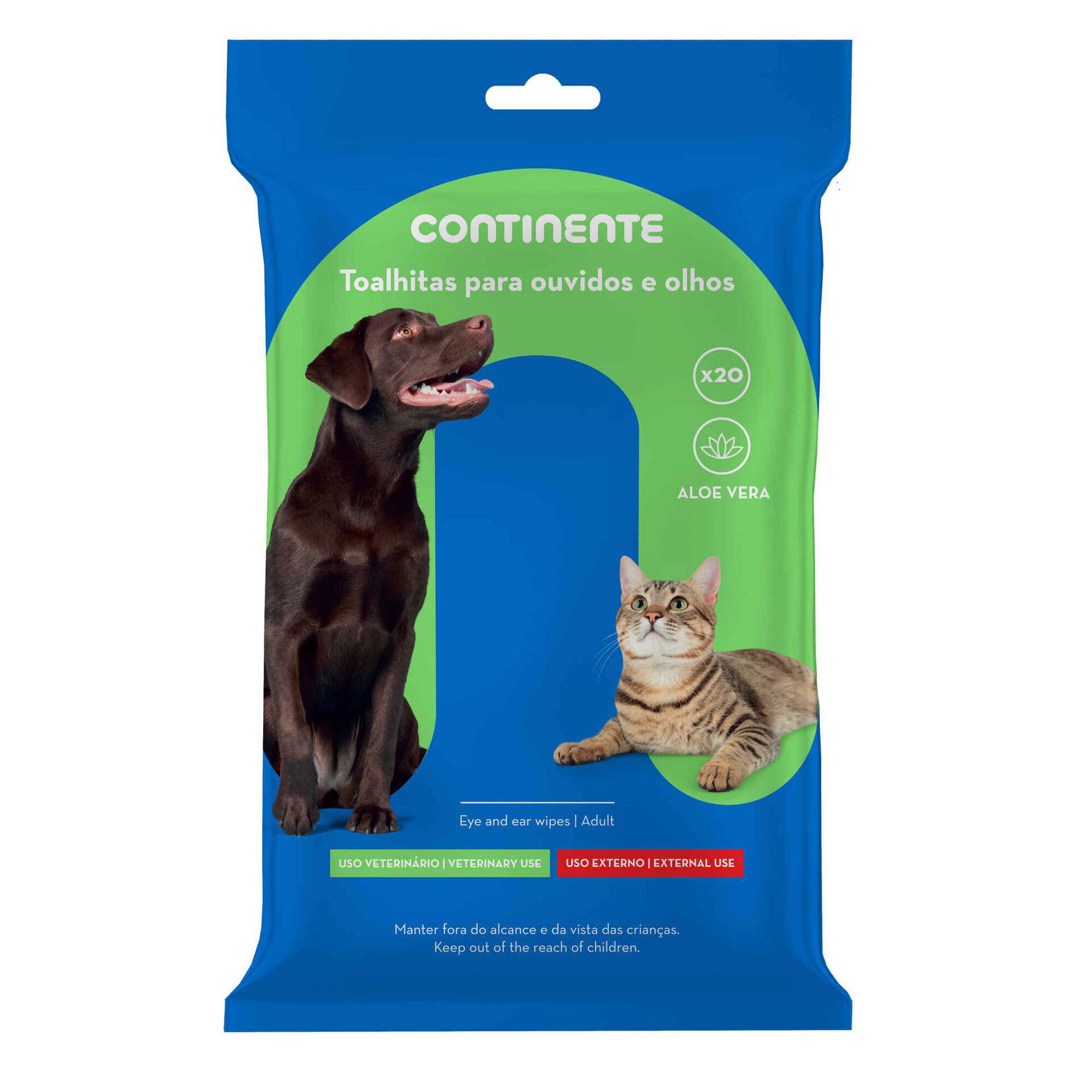 Toalhitas Ouvidos e Olhos para Cão e Gato Aloé Vera Toalhitas Ouvidos e Olhos para Cão e Gato Aloé Vera