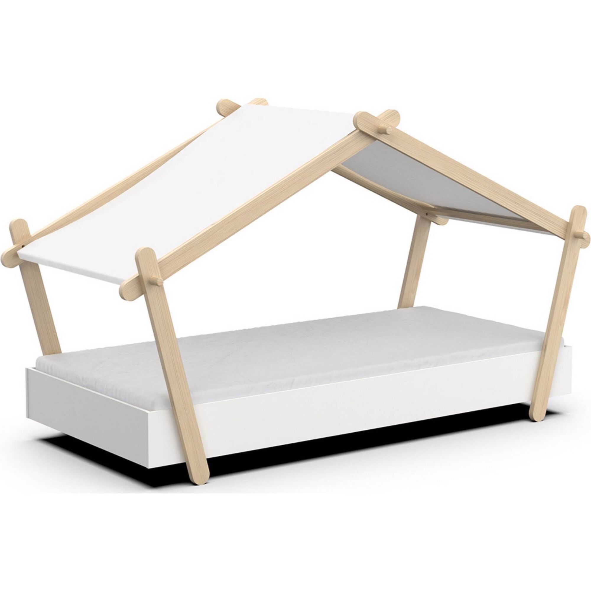 Cama Tenda 223,2x105,5x129,7cm Natural e Branco Lodge