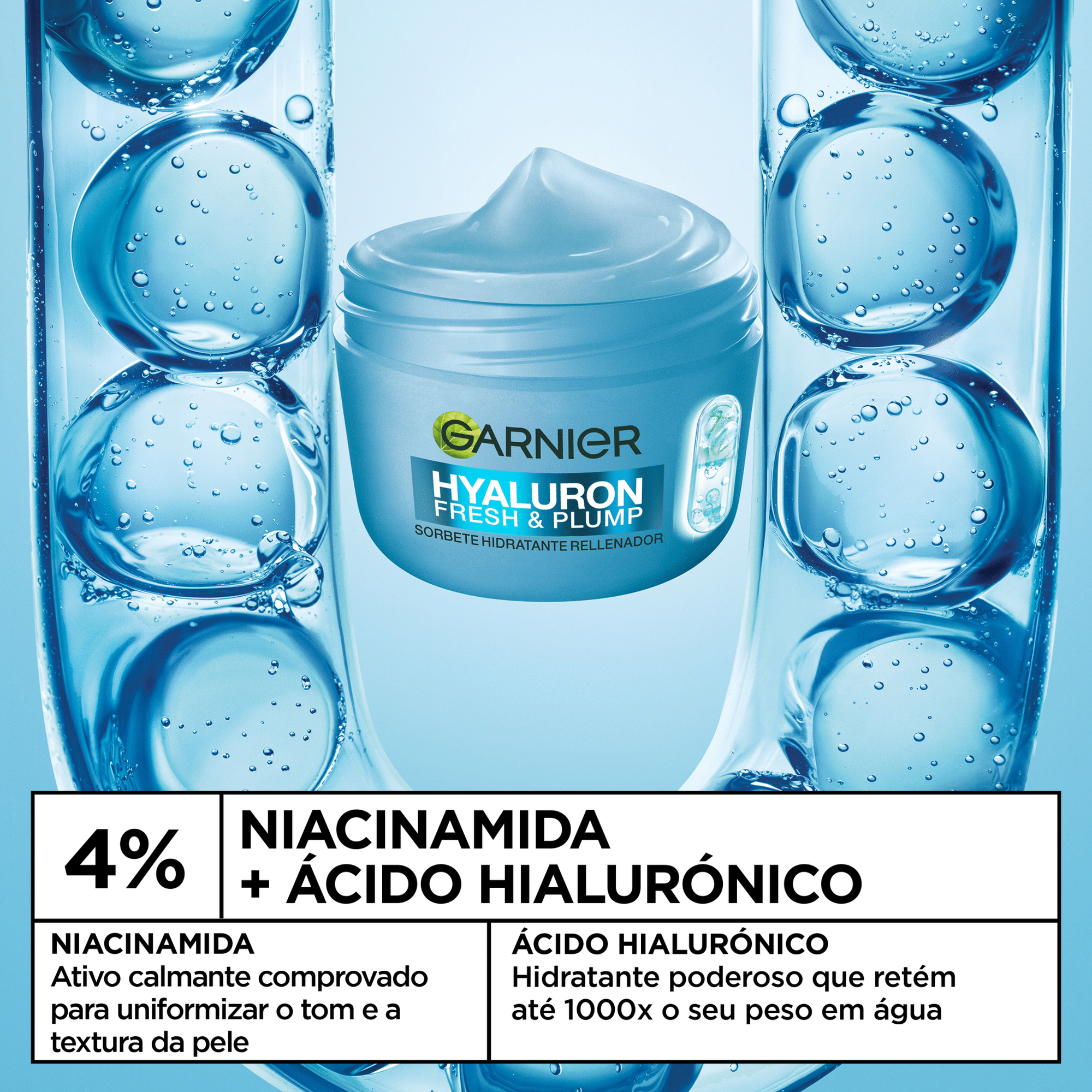 Creme de Rosto Dia Sorvete Fresh&Plump Hialur&oacute;nico Garnier