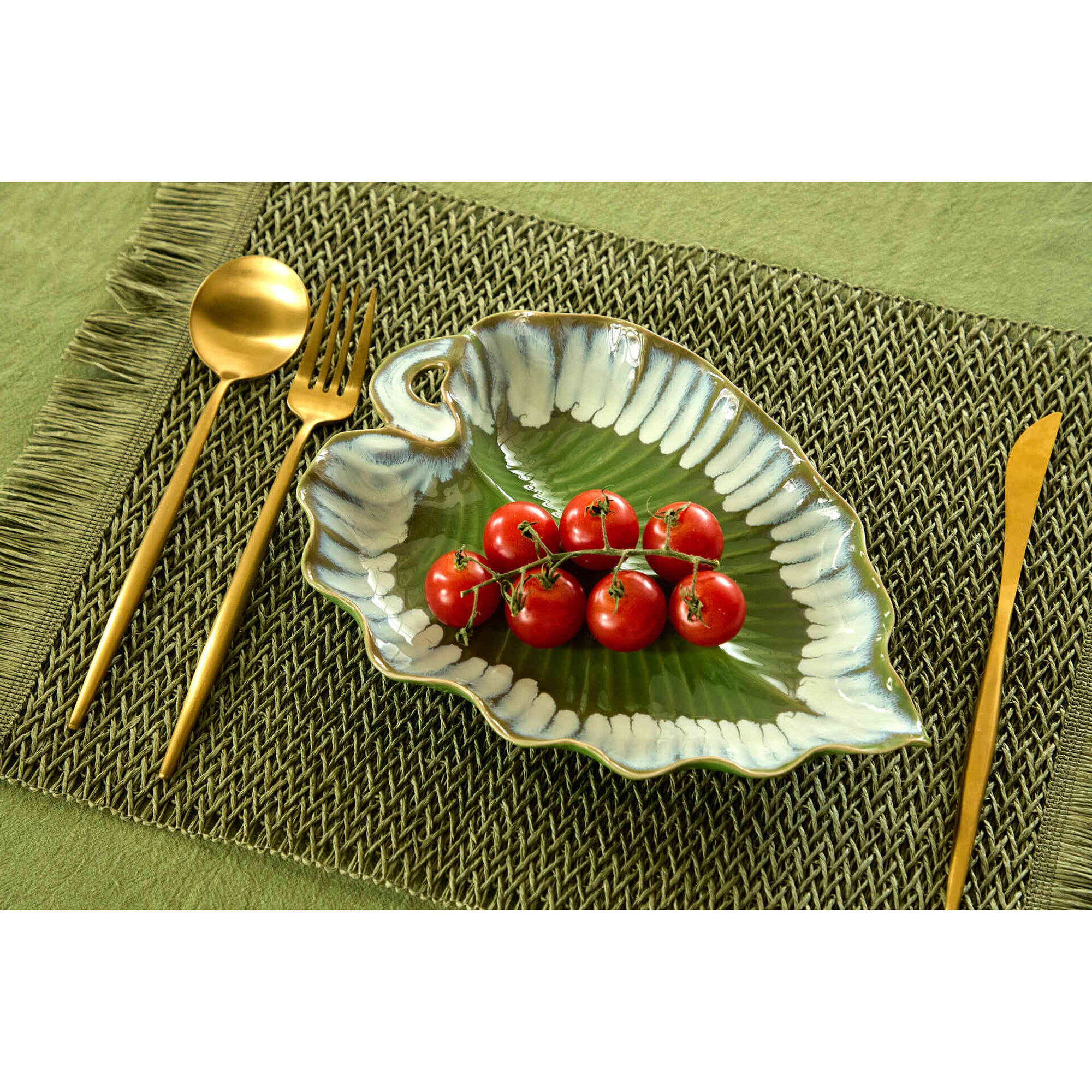 Prato Folha 26cm Verde Kasa