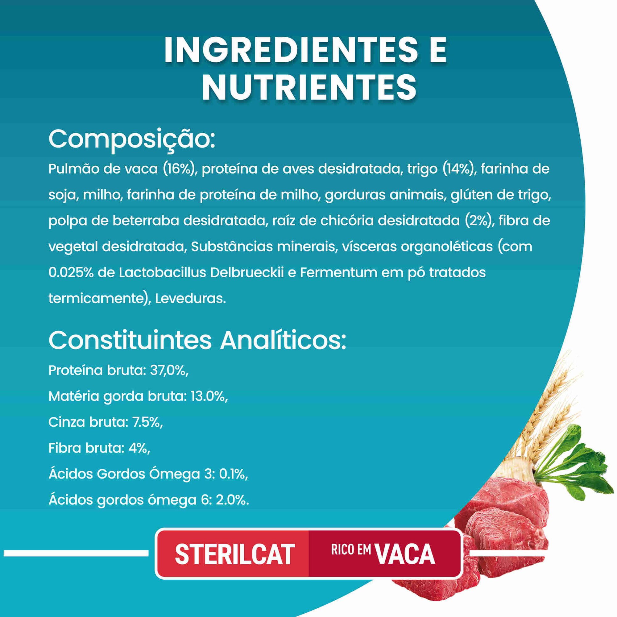 Ração para Gato Adulto Esterilizado Vaca