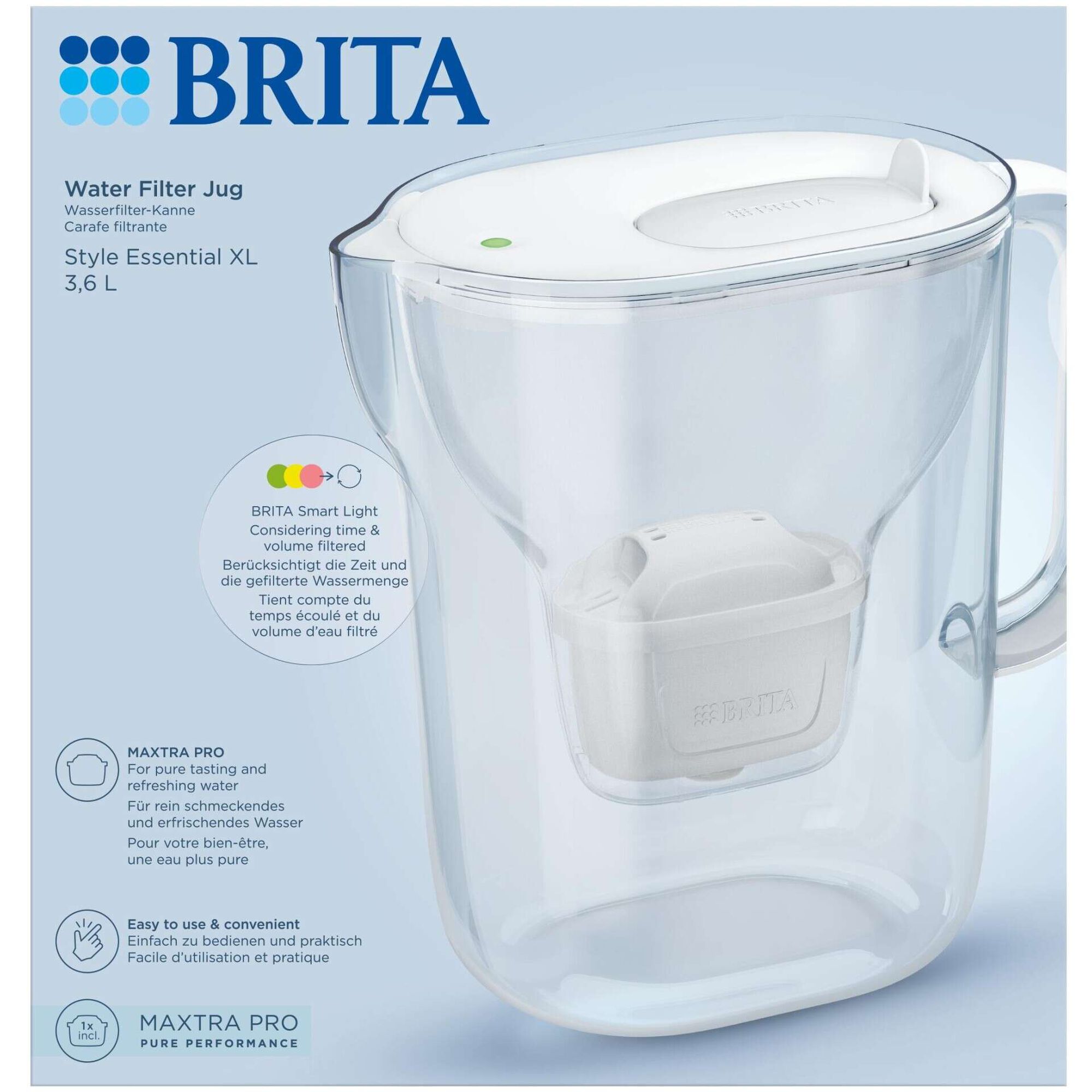 Jarro Style Essential XL Branco com 1 Filtro Brita