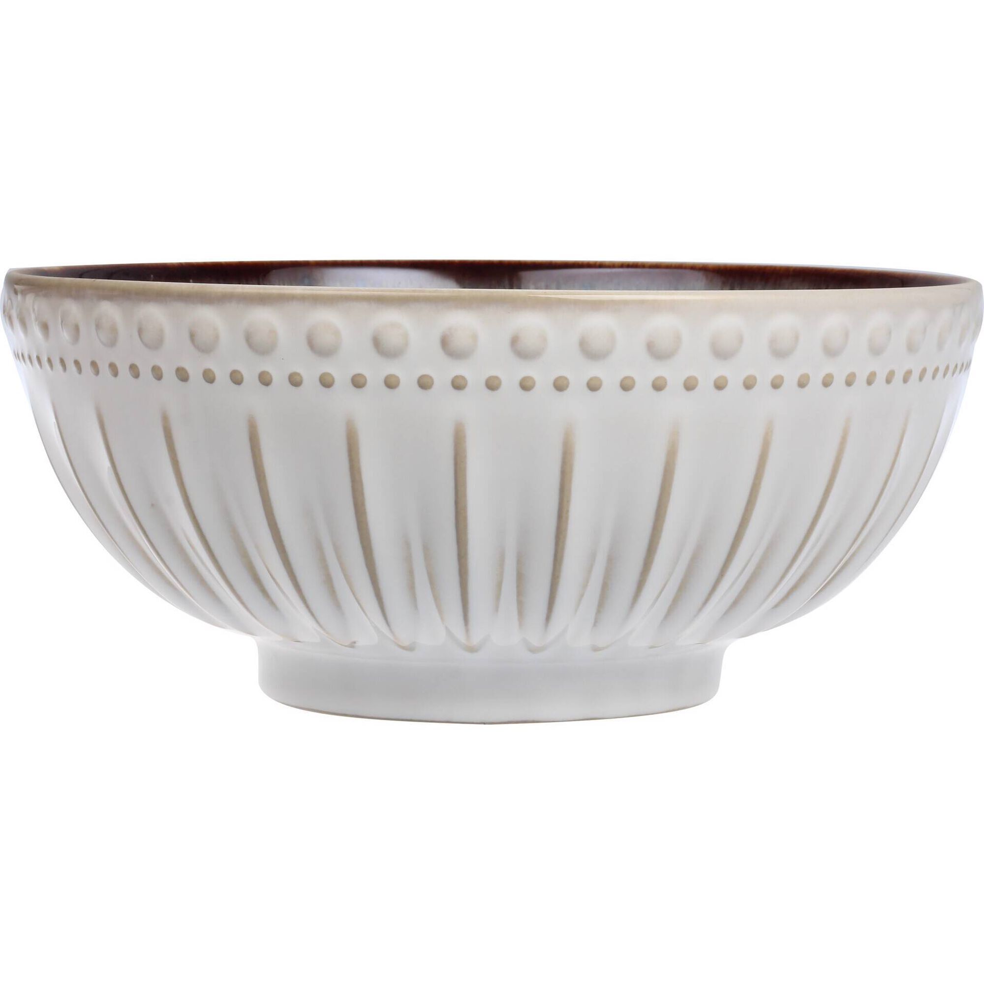 Taça Redonda 20,2cm Canelada Branca