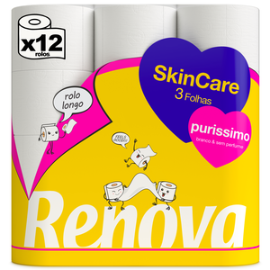 Papel Higiénico 3 Folhas Skin Care Puríssimo Renova