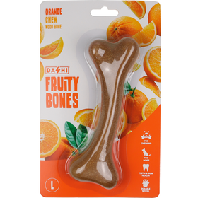 Snack para C&atilde;o Osso Mordedor Madeira Fruity Bone Laranja L Dashi