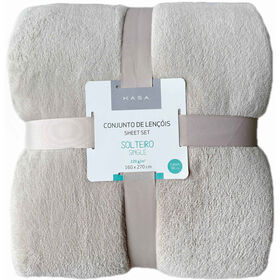 Conjunto Len&ccedil;&oacute;is Coral Liso Taupe Kasa