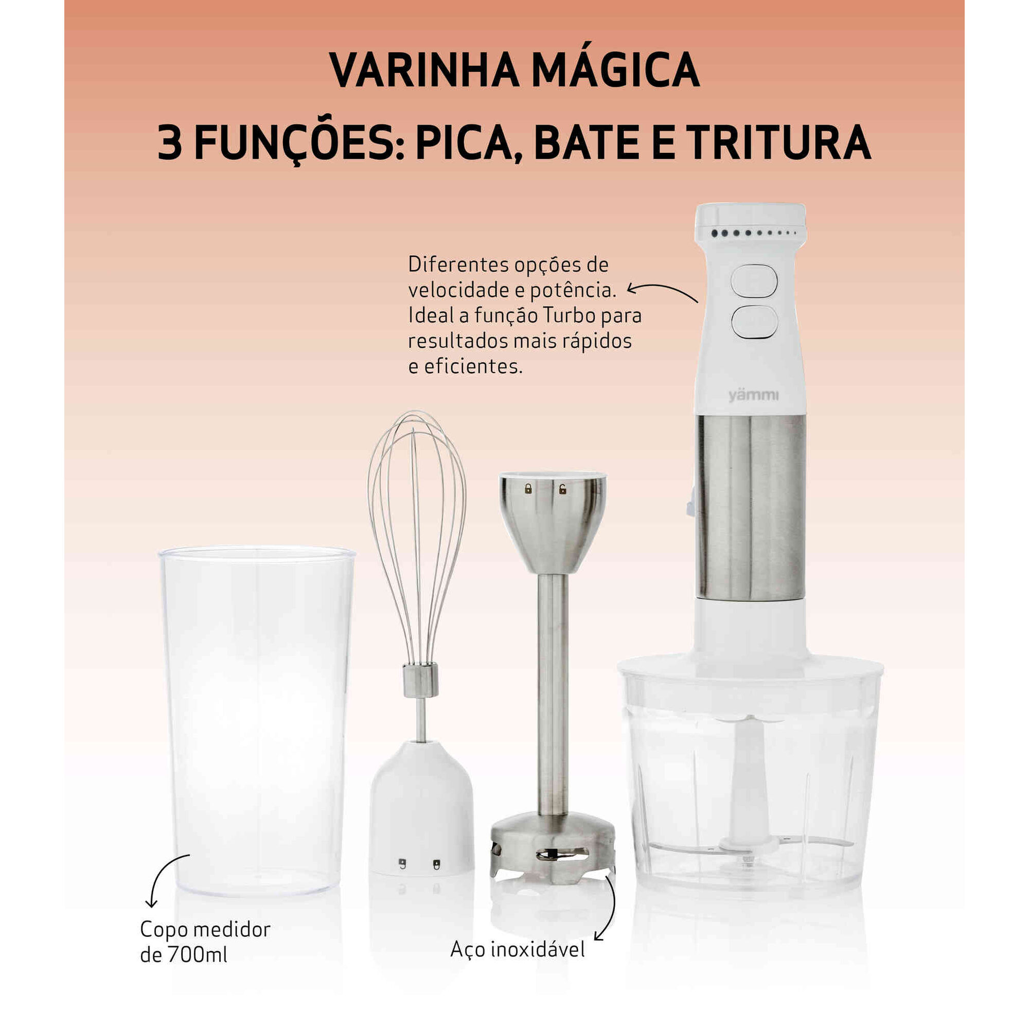 Varinha com Acessórios Branca 800W