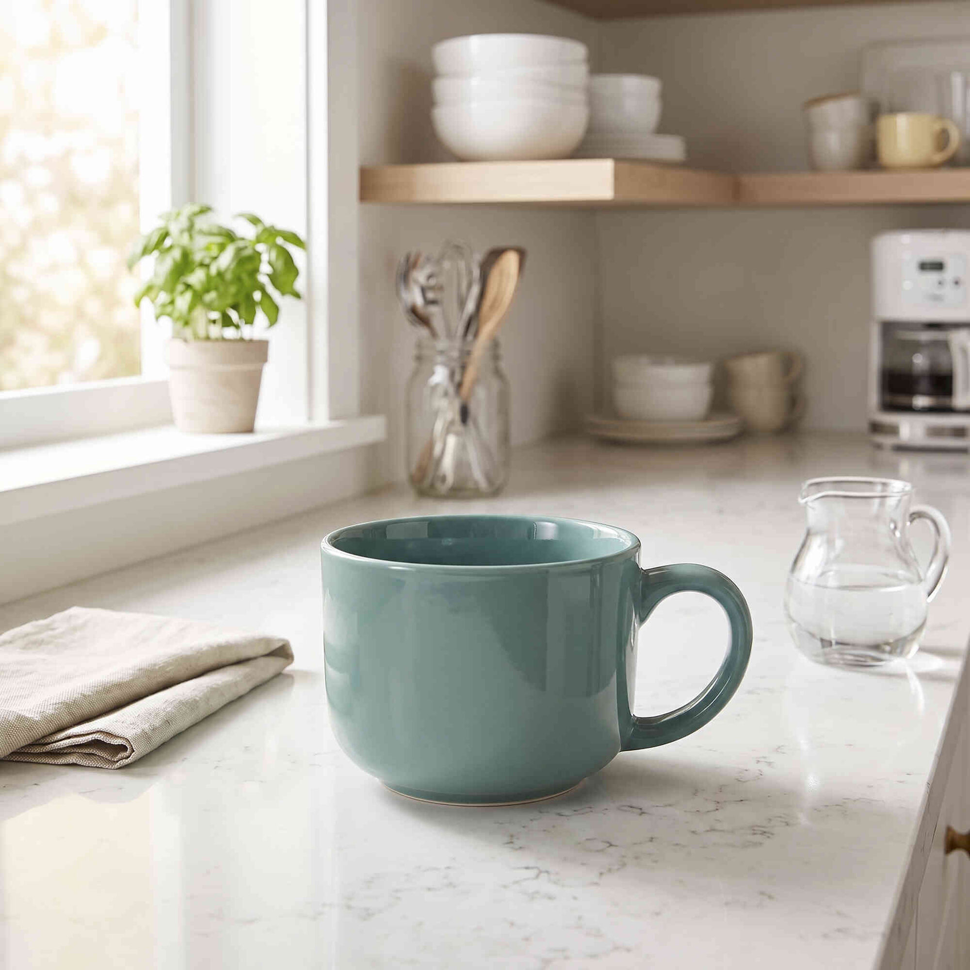 Caneca Jumbo 640ml Verde Jardim Secreto Kasa