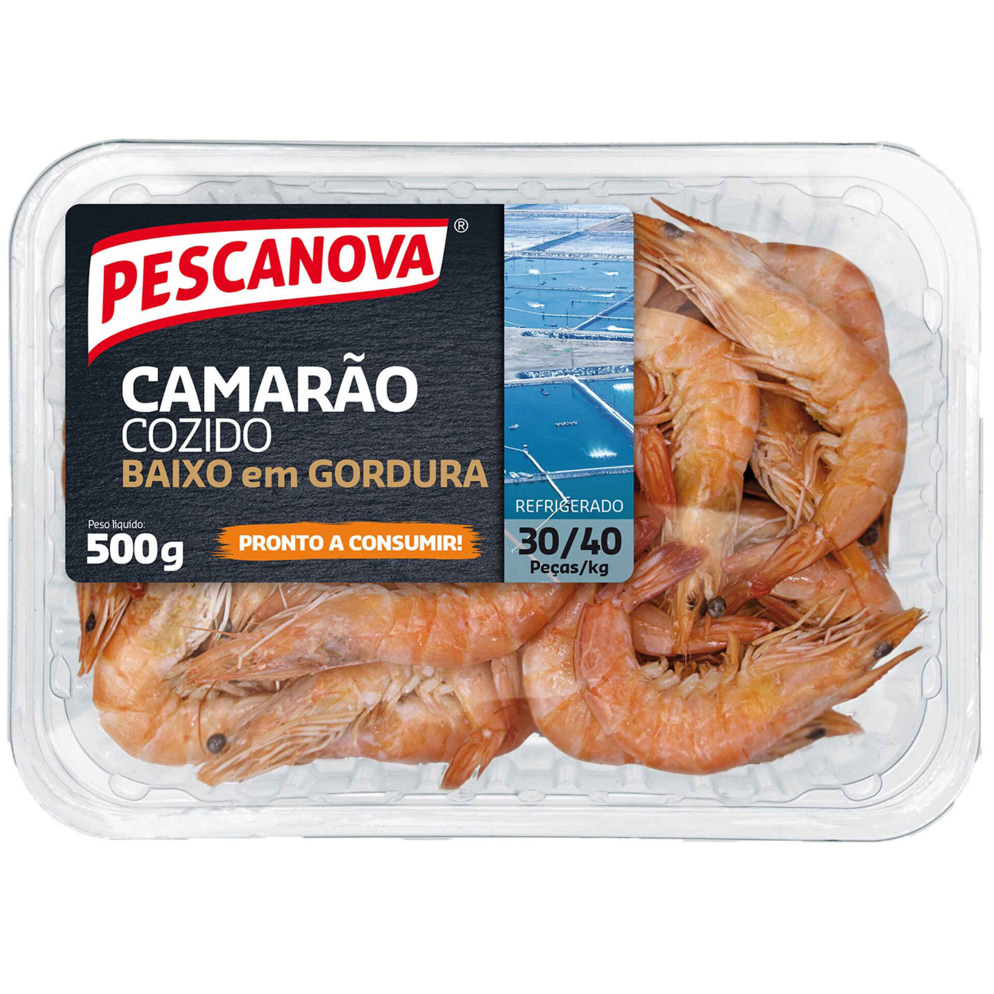 Camarão Cozido 30/40 Fresco