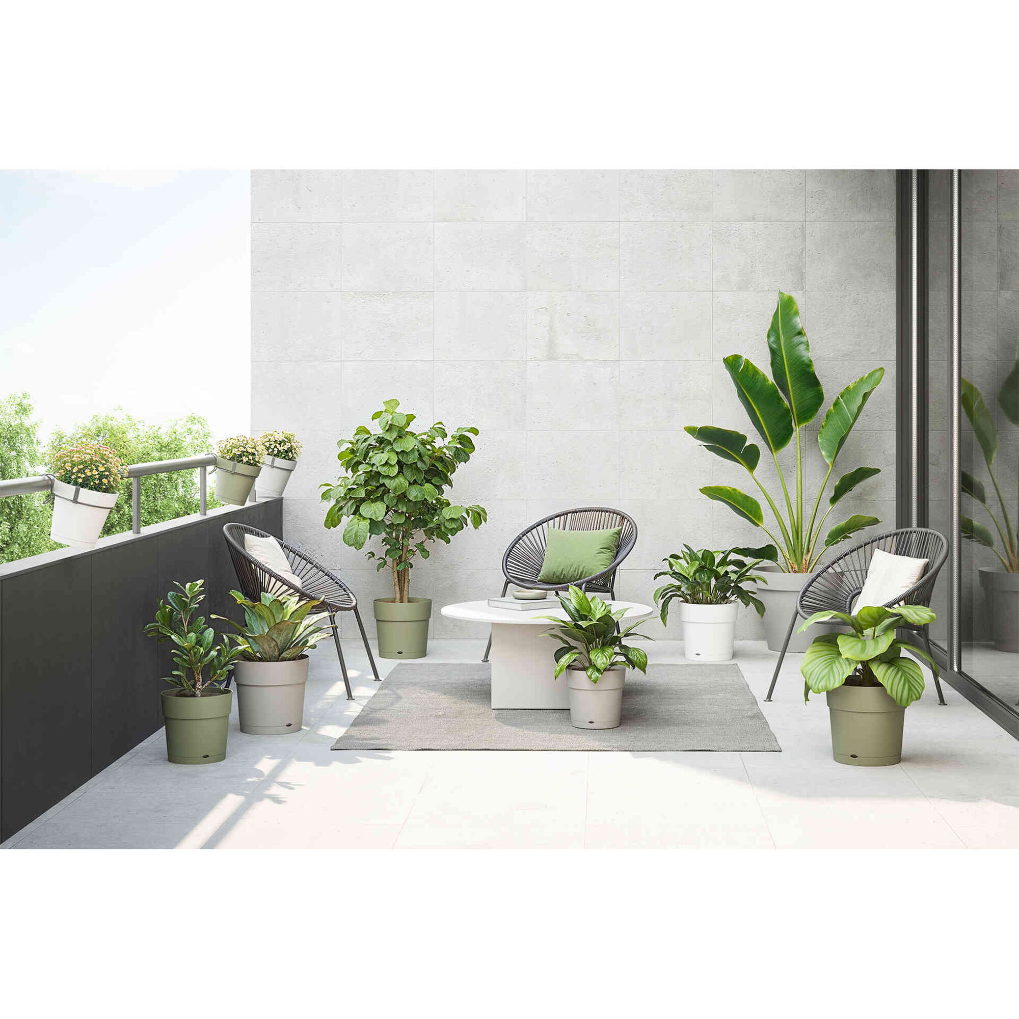 Vaso Redondo Plástico 25cm Branco