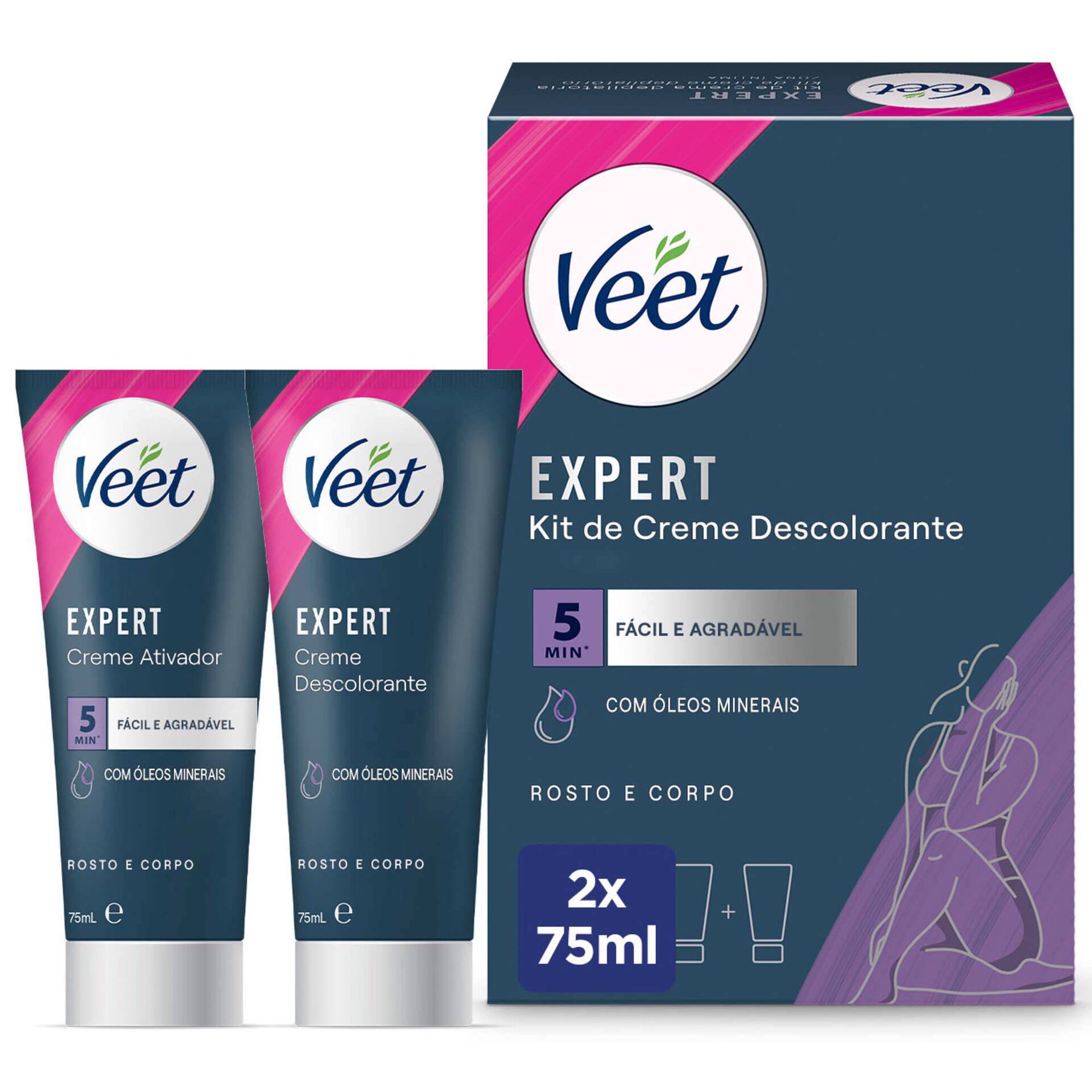 Kit Creme Descolorante Rosto e Corpo