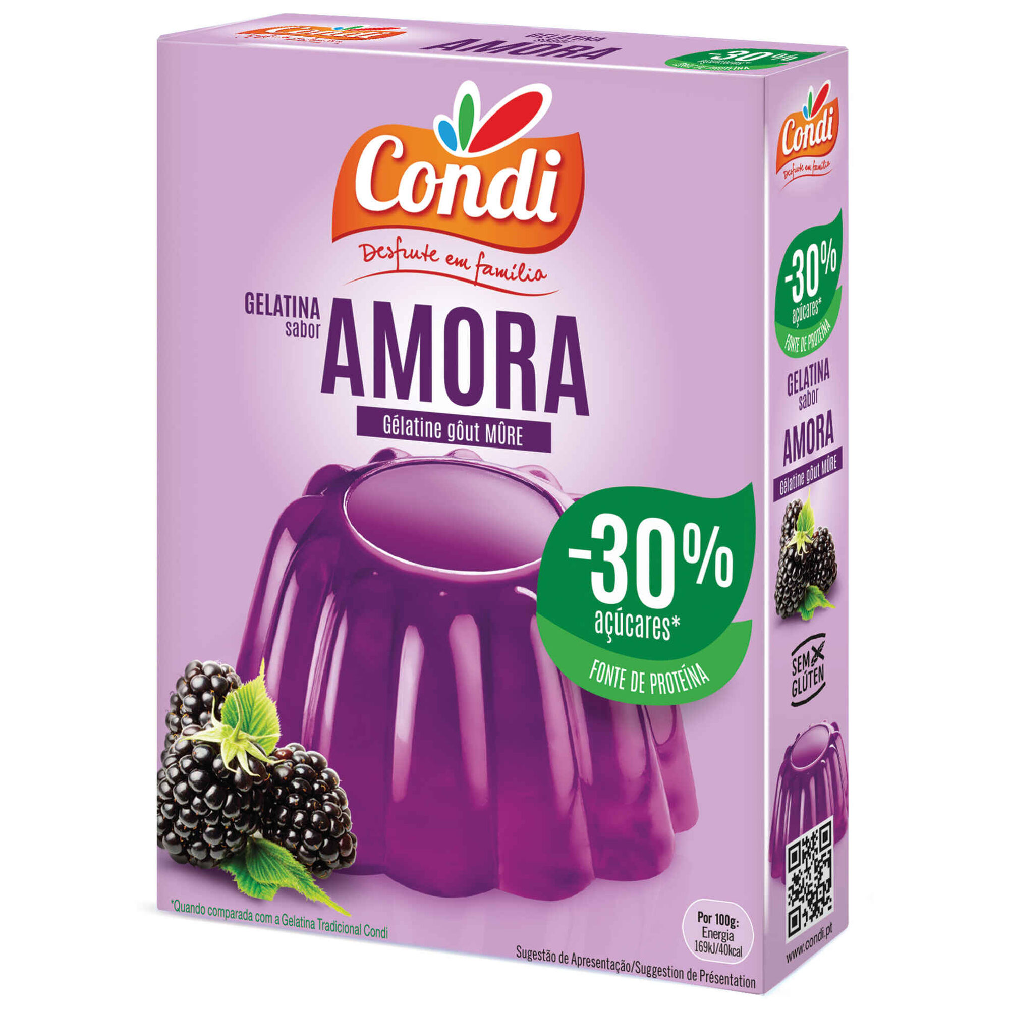 Gelatina em Pó de Amora -30% Açúcares