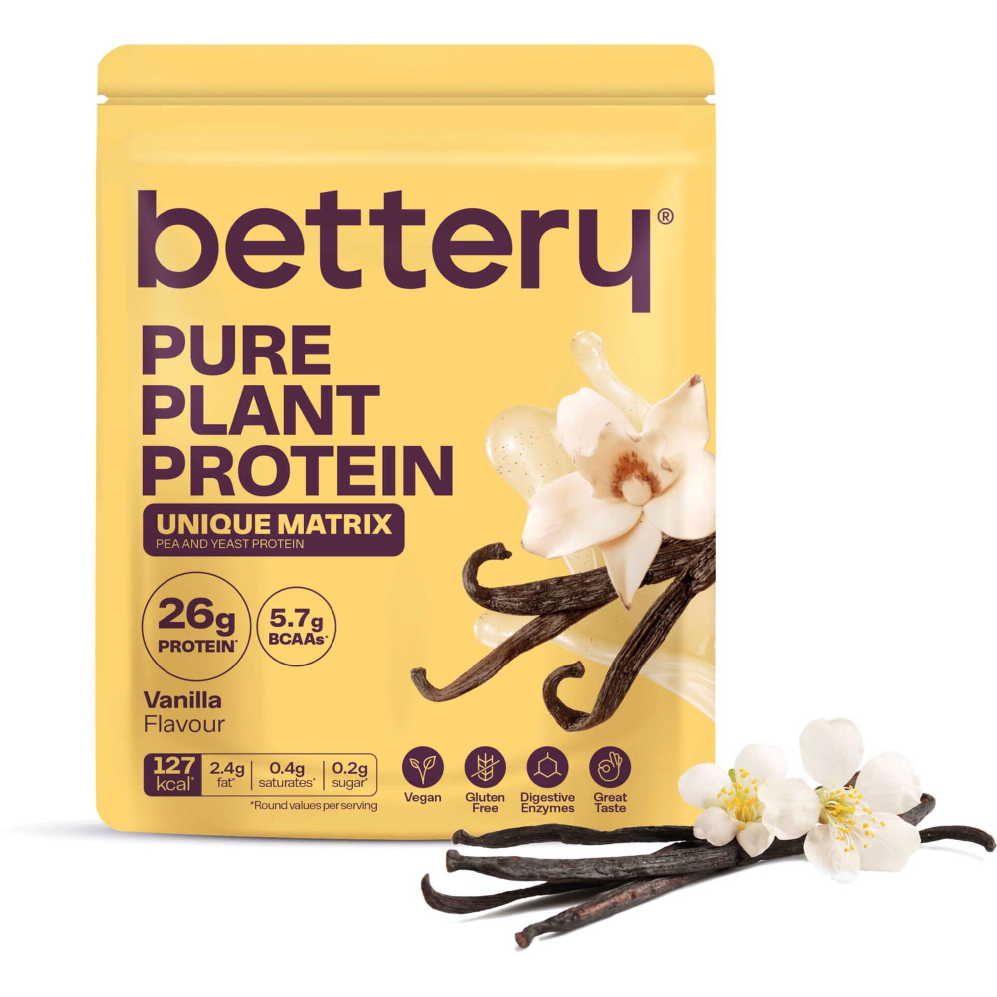 Prote&iacute;na Vegetal em P&oacute; Baunilha sem Gl&uacute;ten Bettery