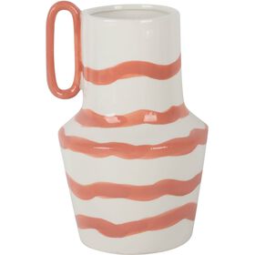 Jarra 24cm Riscas Laranja com Asa