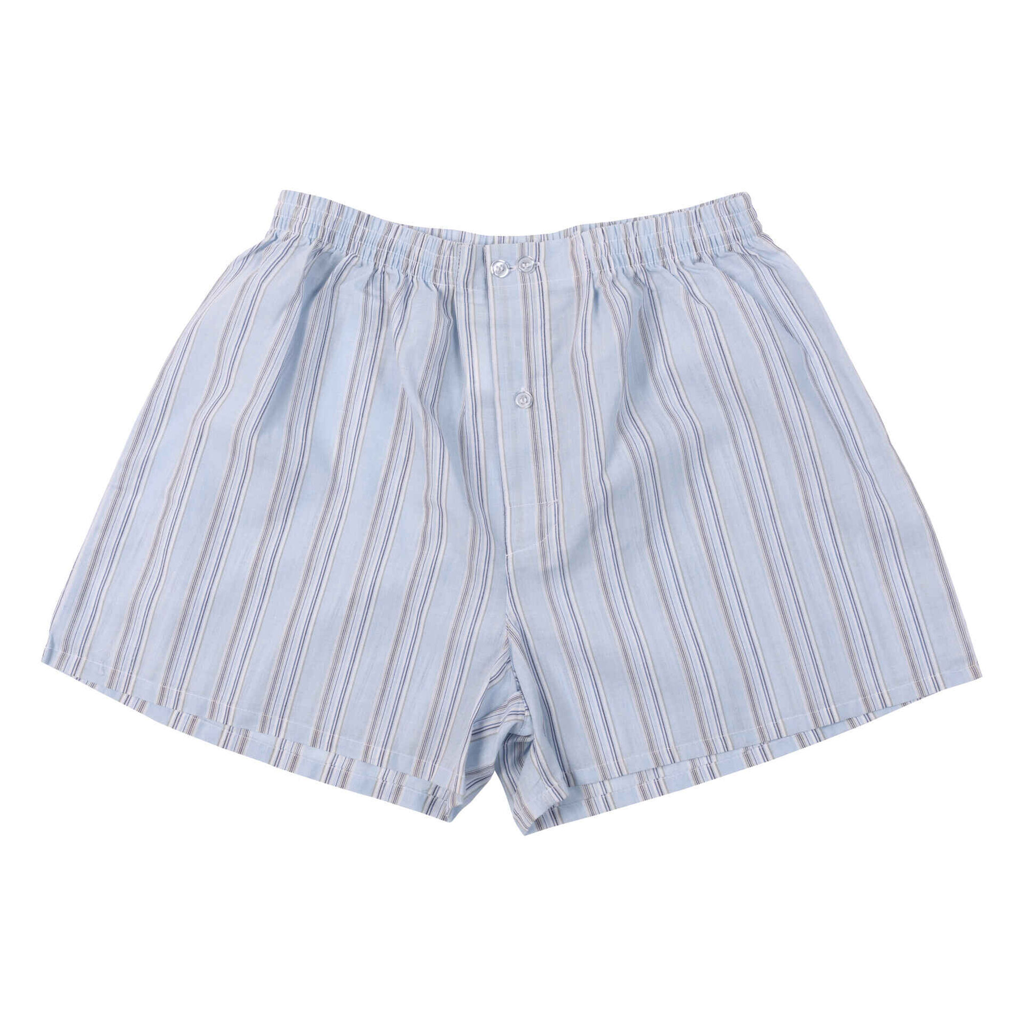 Boxers Homem Algod&atilde;o Branco e Azul