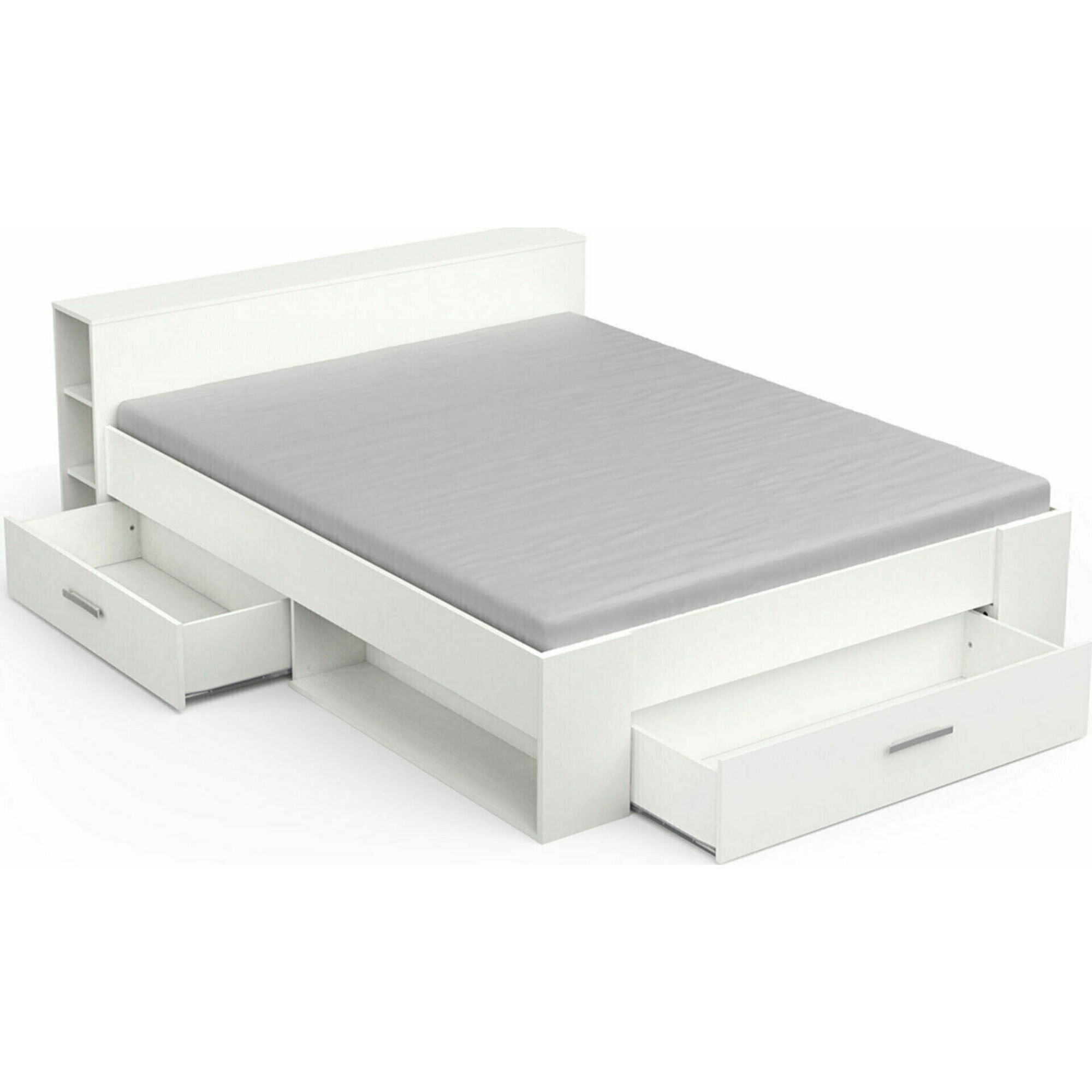 Cama Casal 169x227x74cm Branca Pocket
