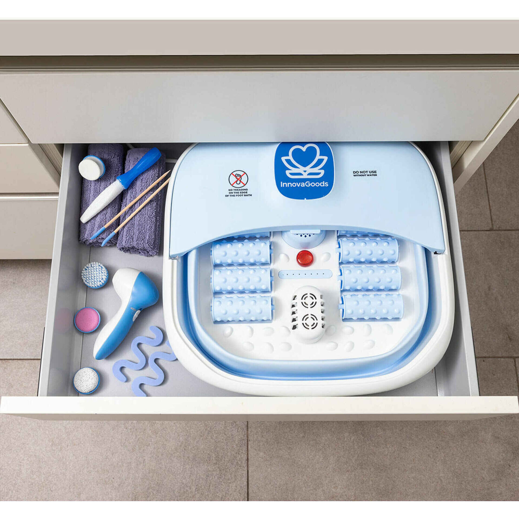 Spa para P&eacute;s Dobr&aacute;vel com Rolos e Hidromassagem InnovaGoods