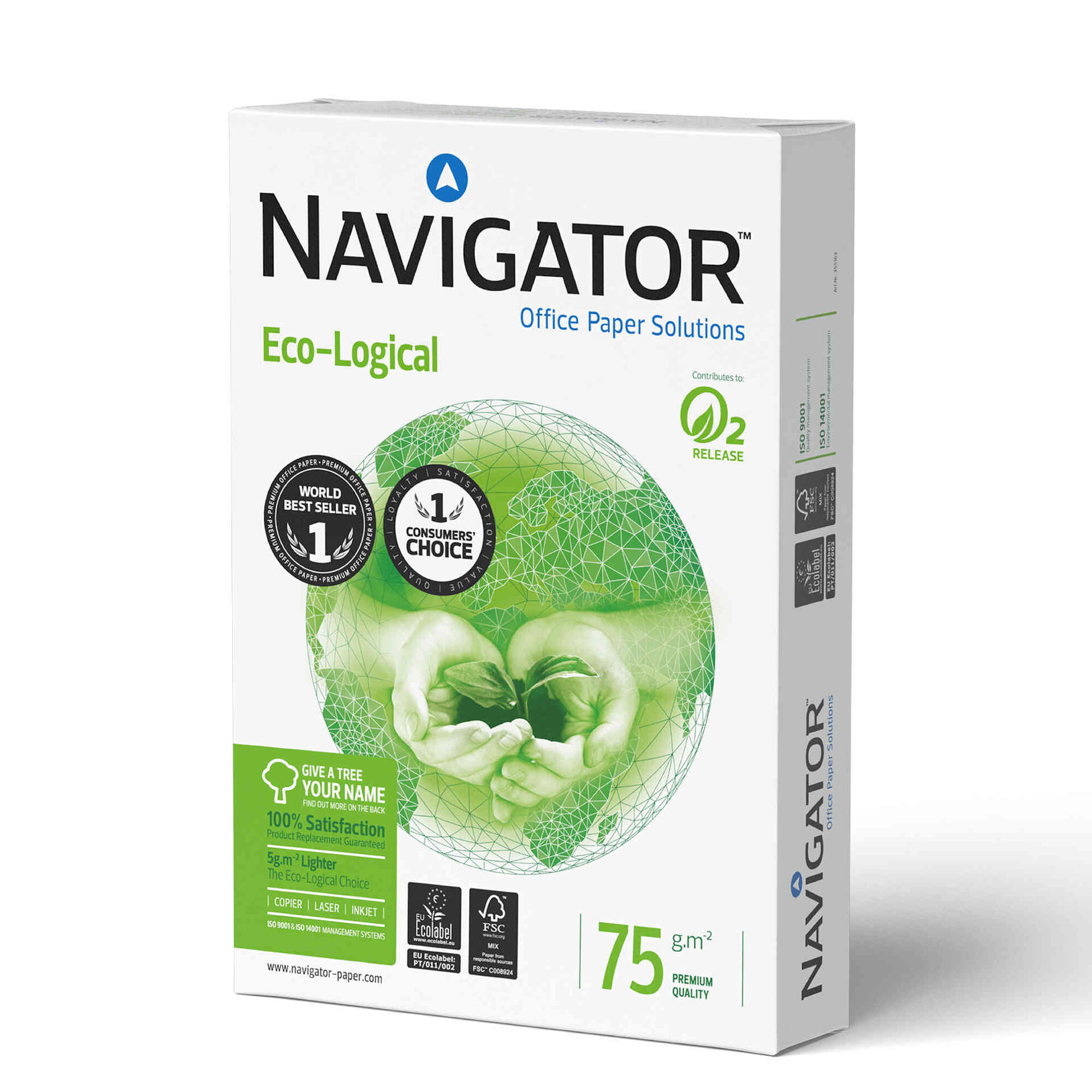 Resma Papel de Fotocópia Eco-Logical A4 500 Folhas 75g/m2