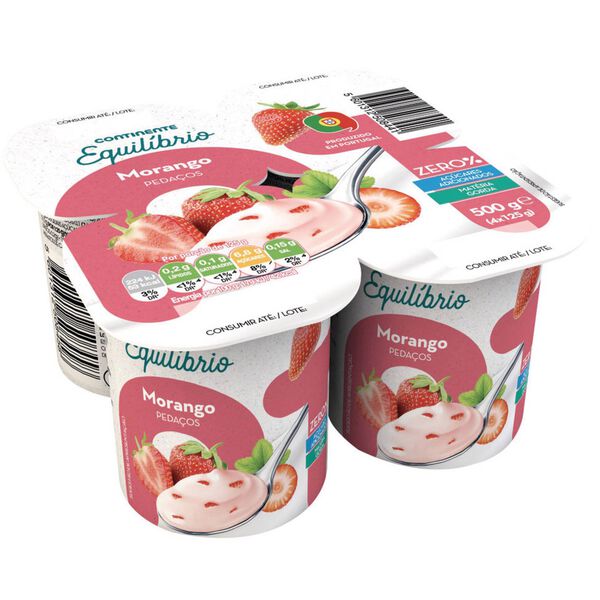 Iogurte Pedaços Magro Morango sem Açúcar Continente Equilíbrio