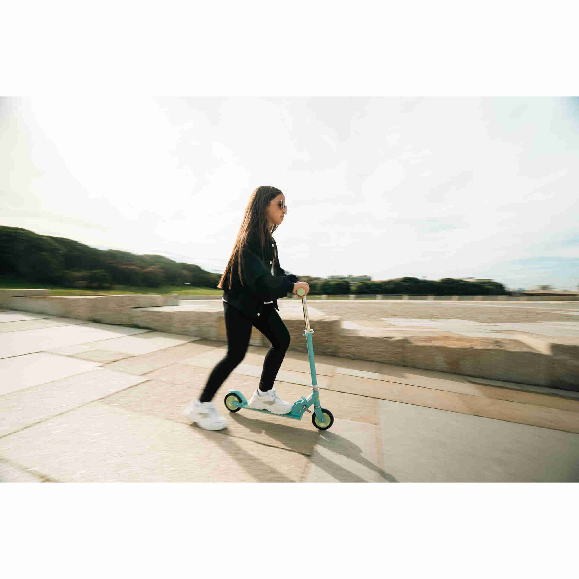 Trotinete Criança 2 Rodas Azul e Verde