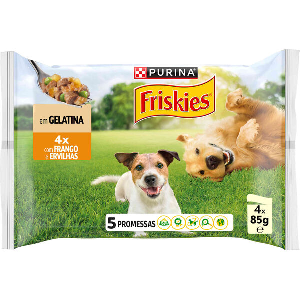 Comida Húmida para Cão Adulto Gelatina Frango Purina Friskies