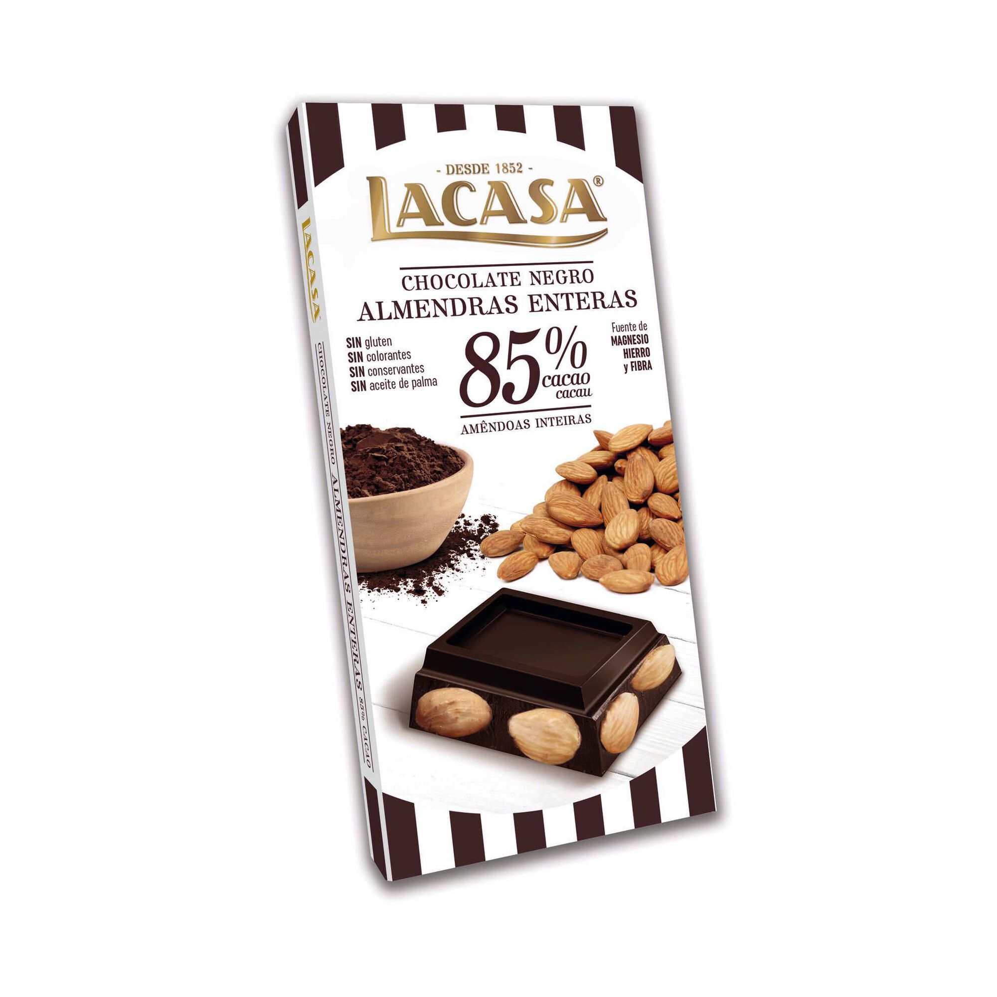 Tablete de Chocolate Negro com Amêndoa 85% Cacau sem Glúten