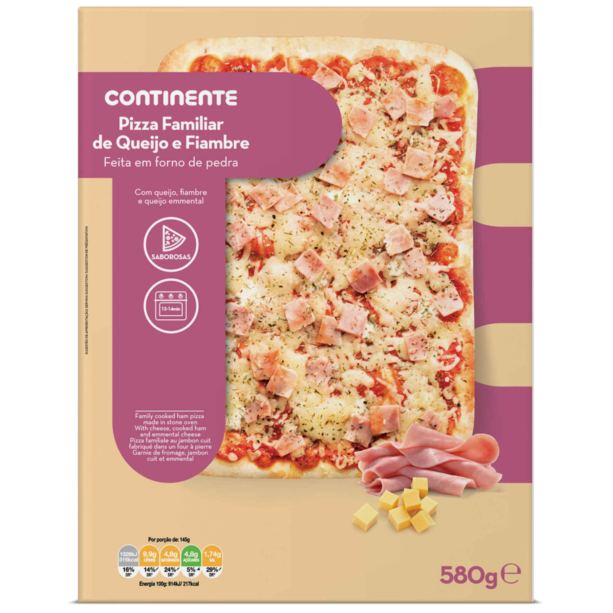 Pizza Familiar de Fiambre e Queijo