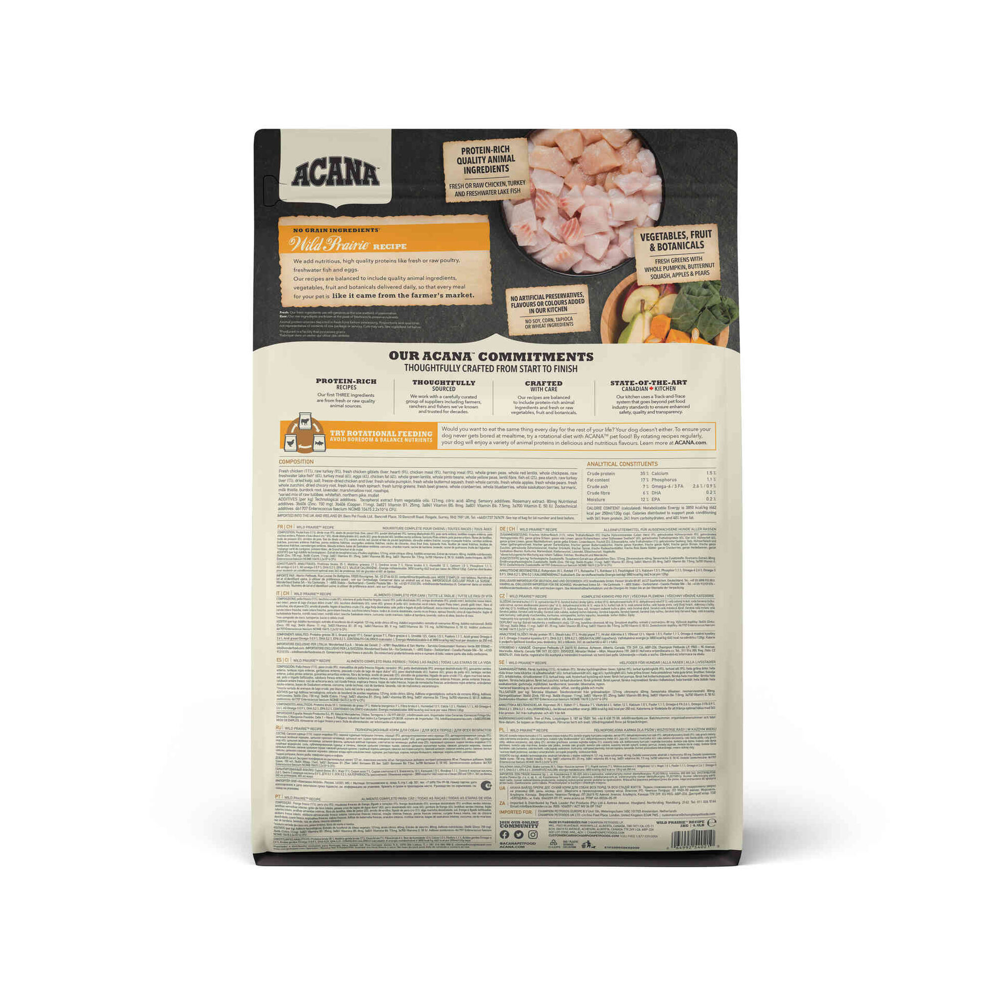 Ra&ccedil;&atilde;o para C&atilde;o Highest Protein Wild Prairie Recipe Acana