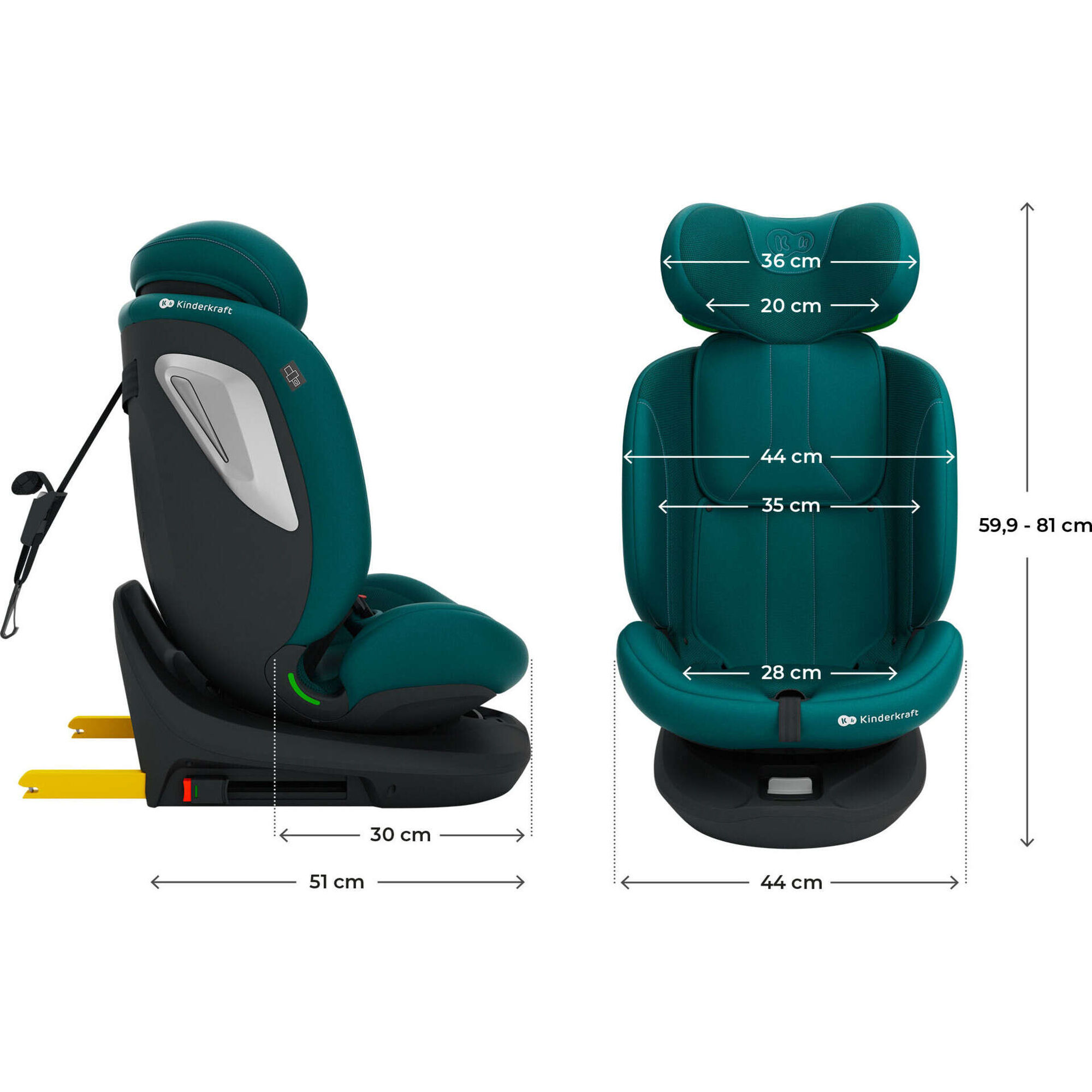 Cadeira Auto I-Size 100-150cm I-Spark Verde Kinderkraft