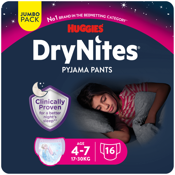 Fraldas Cueca DryNites Menina 17-30kg 4-7 Anos Huggies
