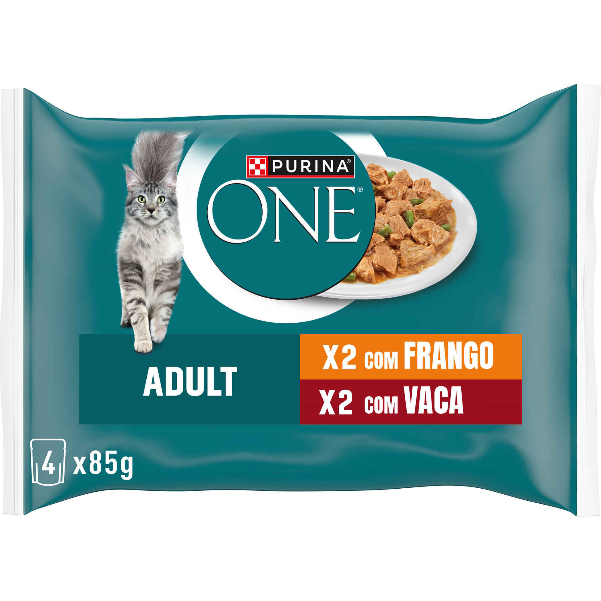 Comida H&uacute;mida para Gato Adulto Frango e Vaca Saquetas Purina One