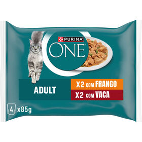 Comida H&uacute;mida para Gato Adulto Frango e Vaca Saquetas Purina One