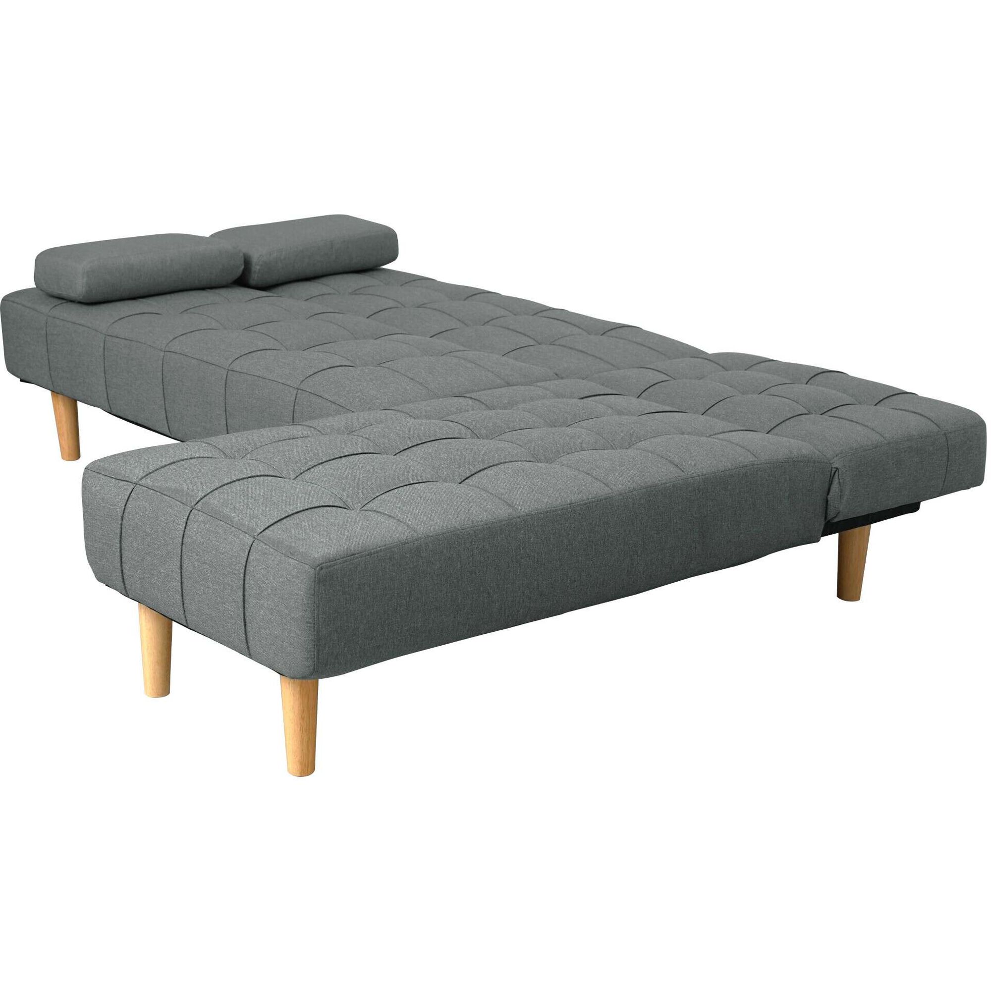 Sof&aacute; Cama Cinza Bergen Kasa