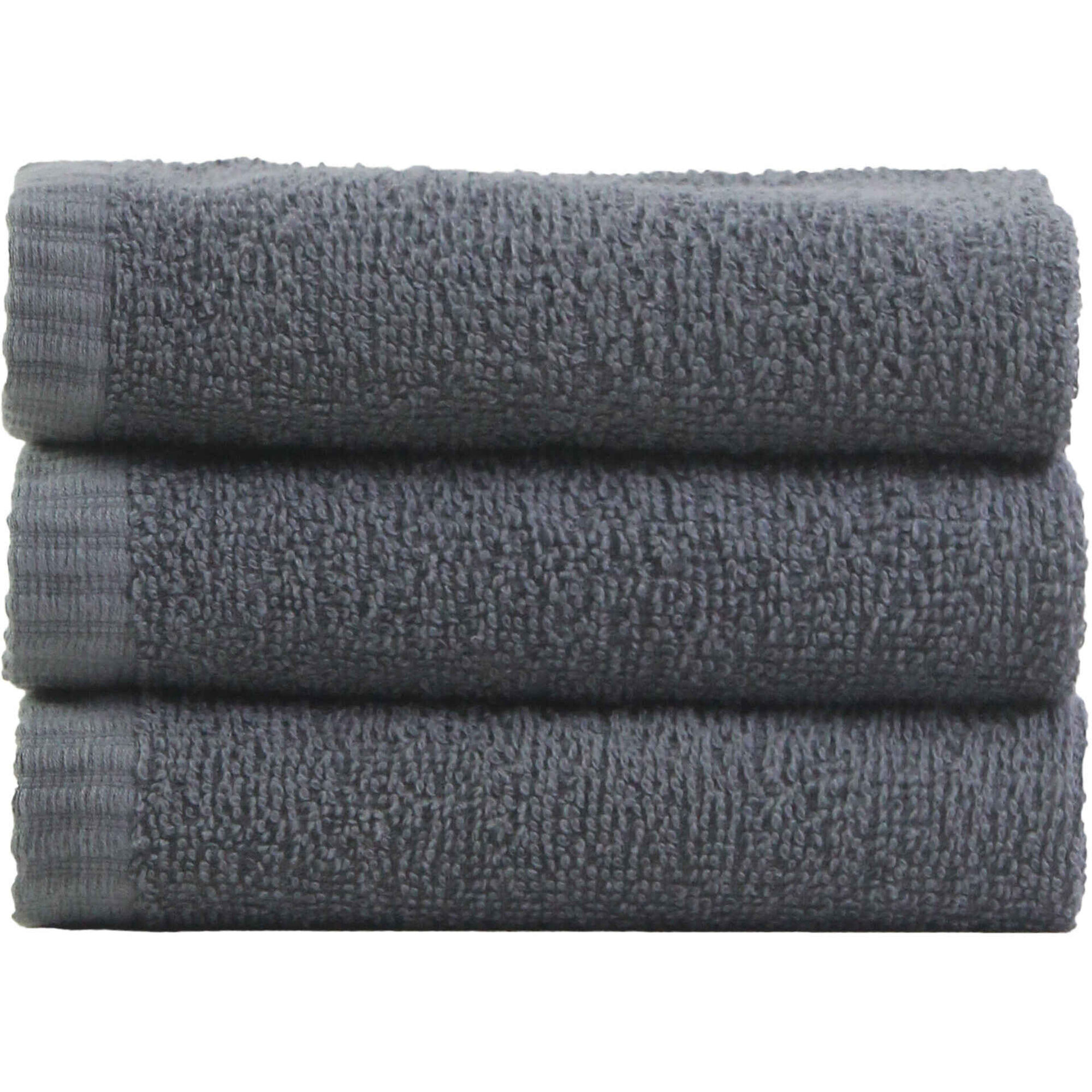 Conjunto 3 Toalhas Suave Cinza Escuro Kasa