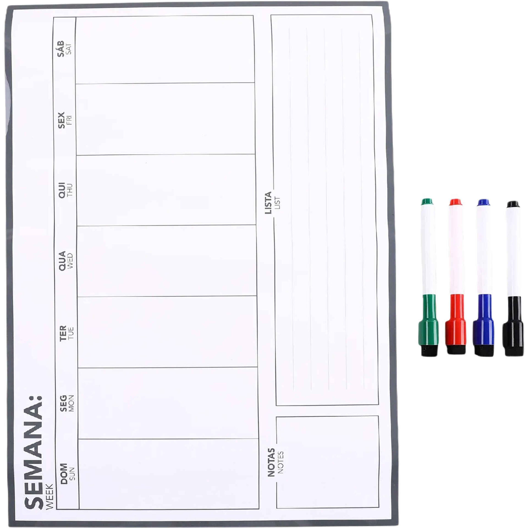 Conjunto Quadro Branco Magn&eacute;tico e 4 Marcadores Note!