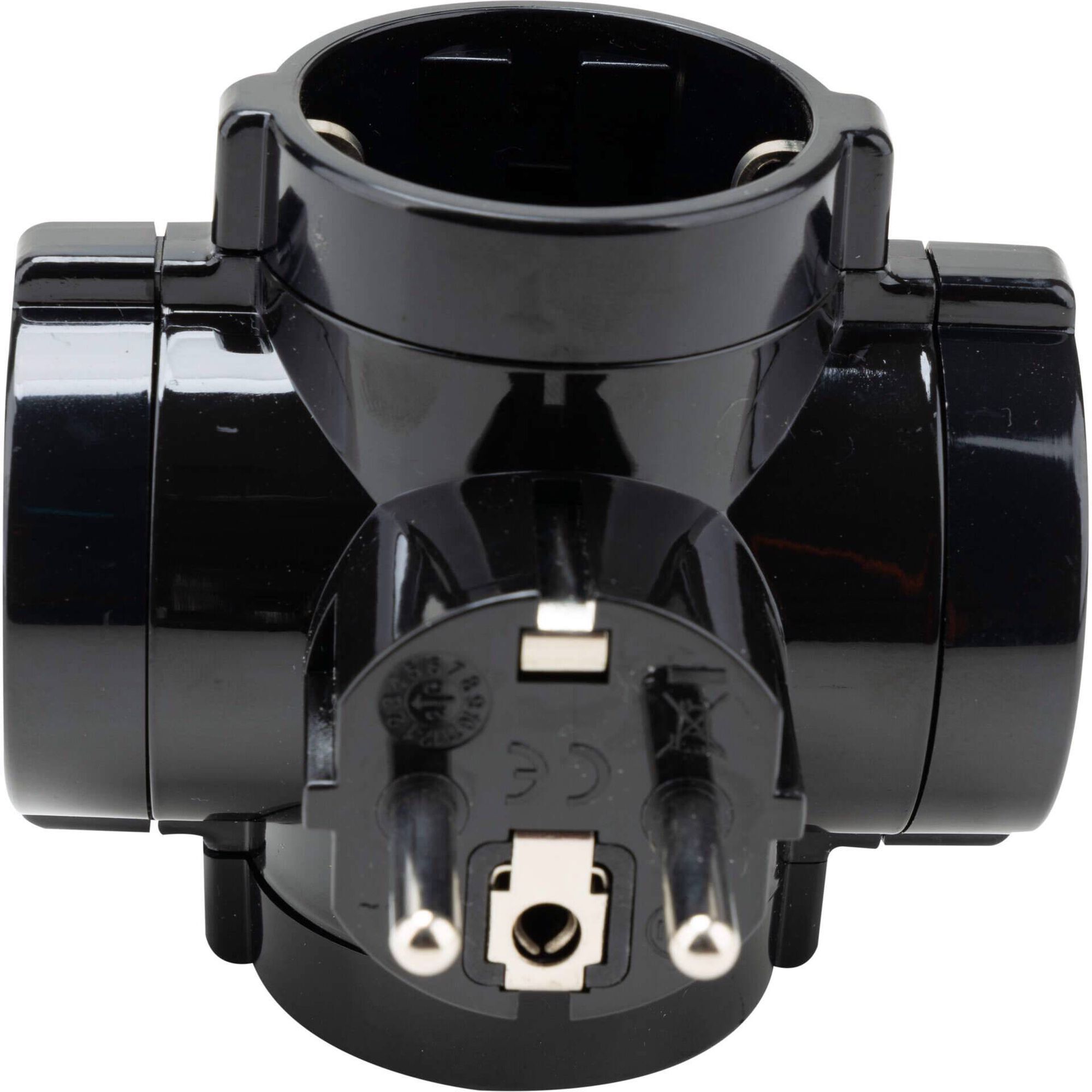 Ficha Quadrupla Schuko 16A Preta Boost