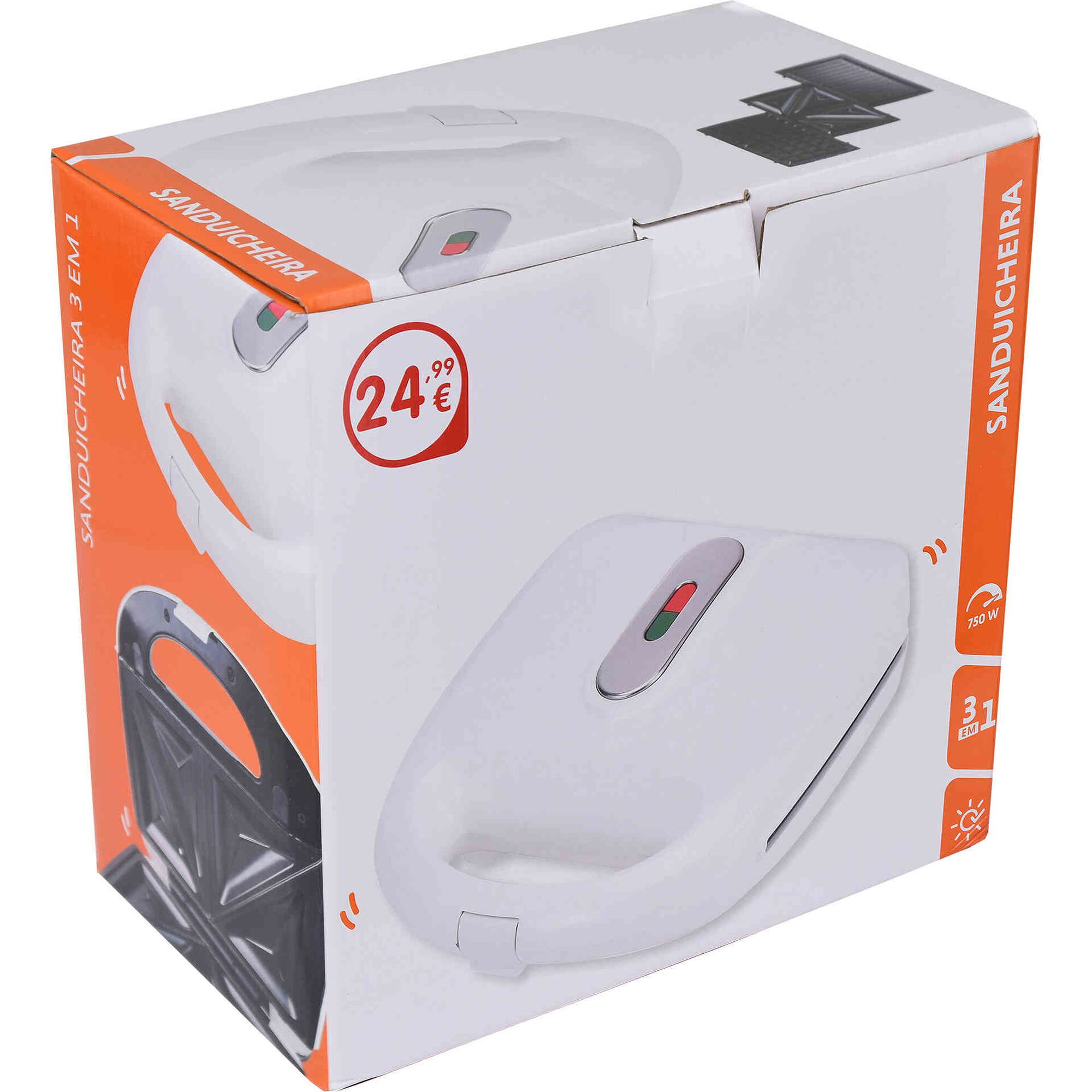 Sanduicheira 3 em 1 750W Branca Bazar&atilde;o