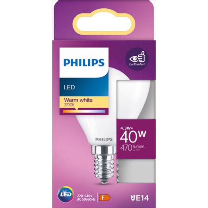 Lâmpada LED Vela E14 2700K 40W Philips