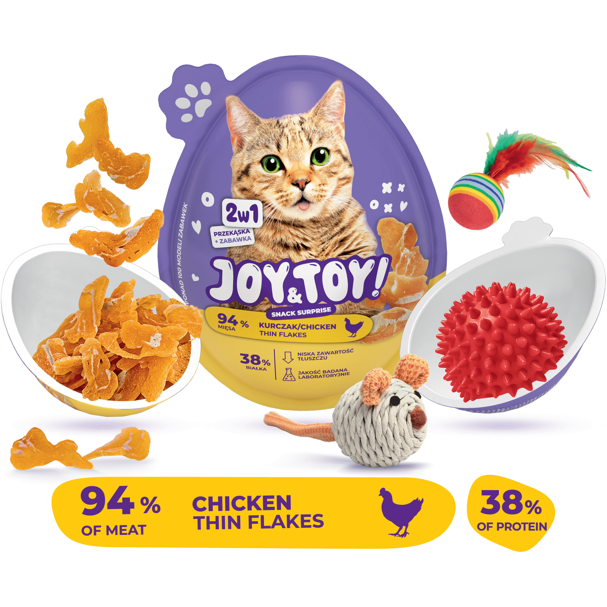 Snack Ovo Surpresa para Gato Frango Joy&Toy