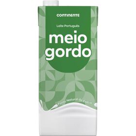 Leite UHT Meio Gordo Continente