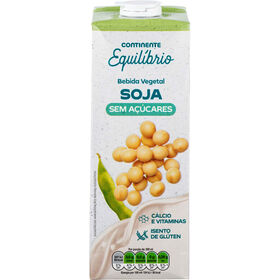 Bebida Vegetal de Soja sem A&ccedil;&uacute;car Continente Equil&iacute;brio