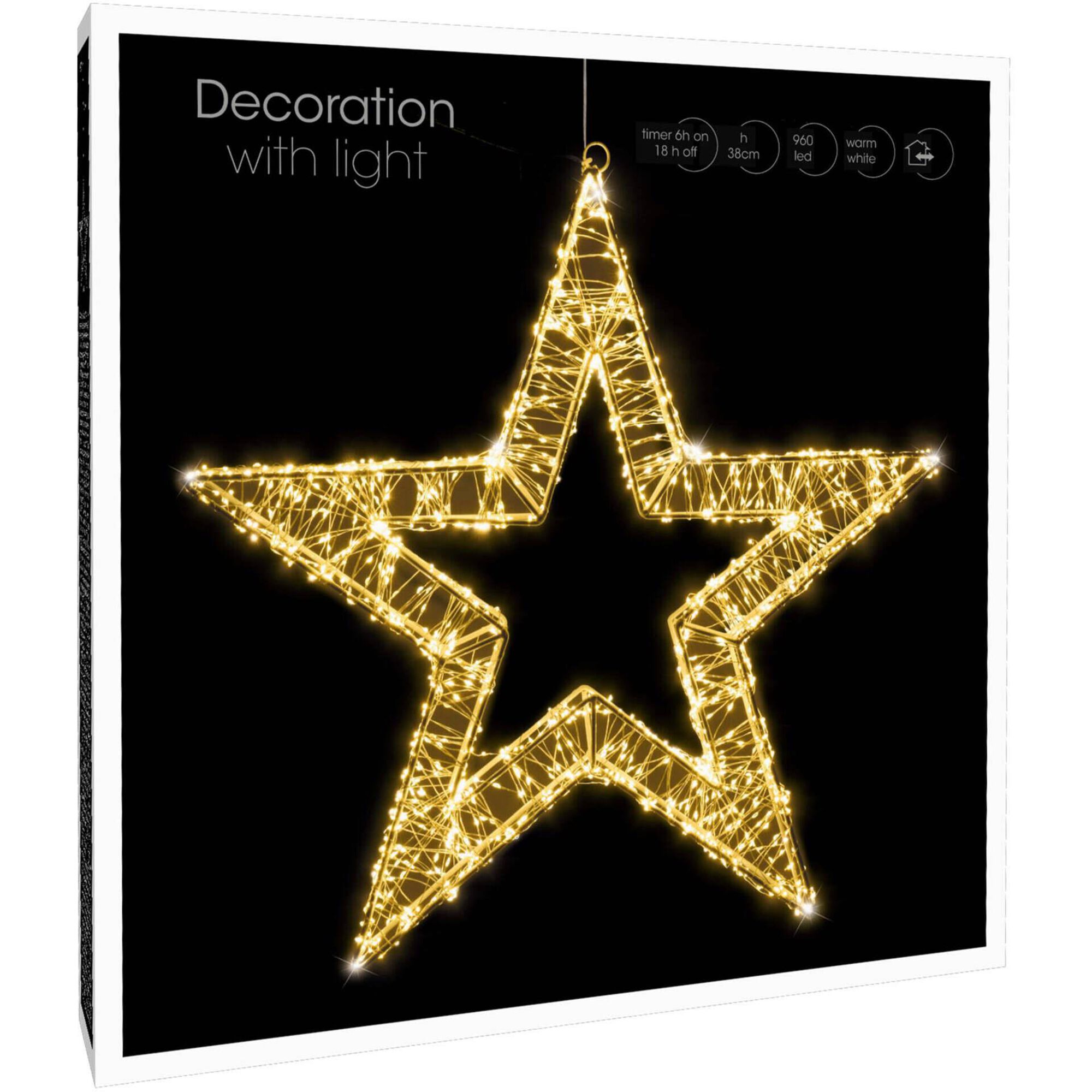 Estrela Decorativa 960 Leds Branco Quente