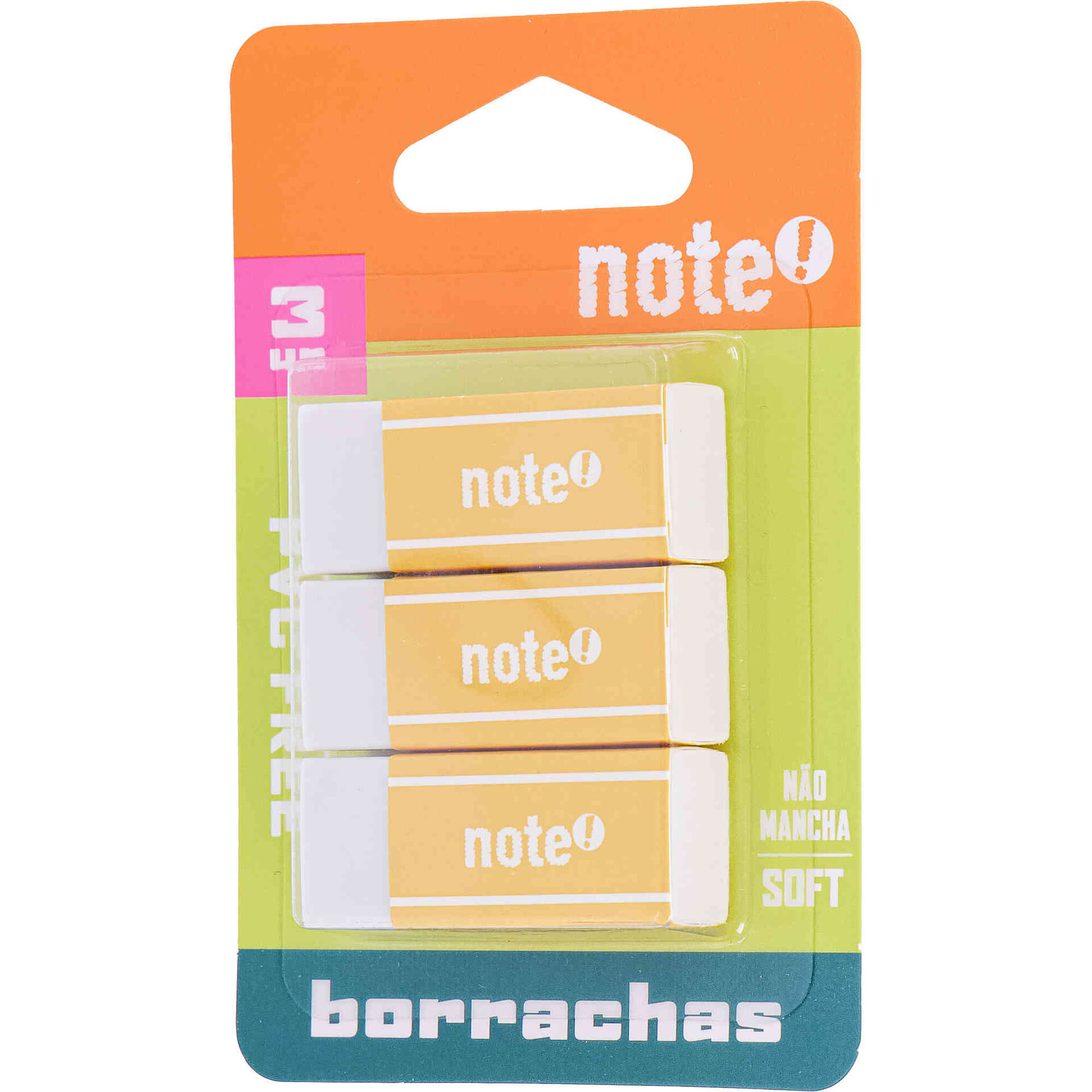 Conjunto 3 Mini Borrachas Brancas Note!