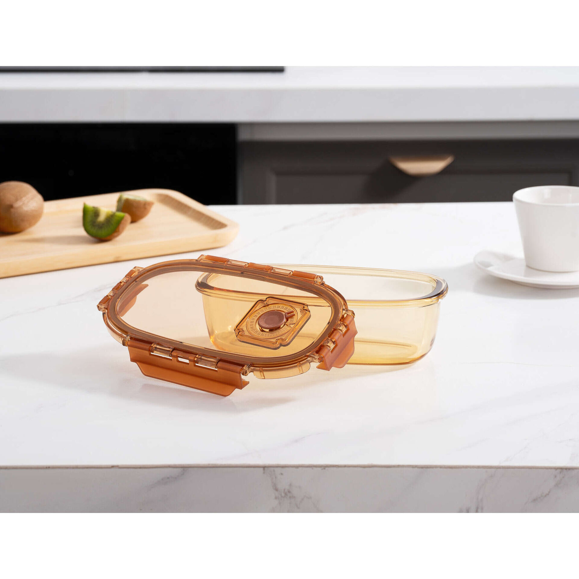 Caixa Hermética 750ml Vidro Ambar