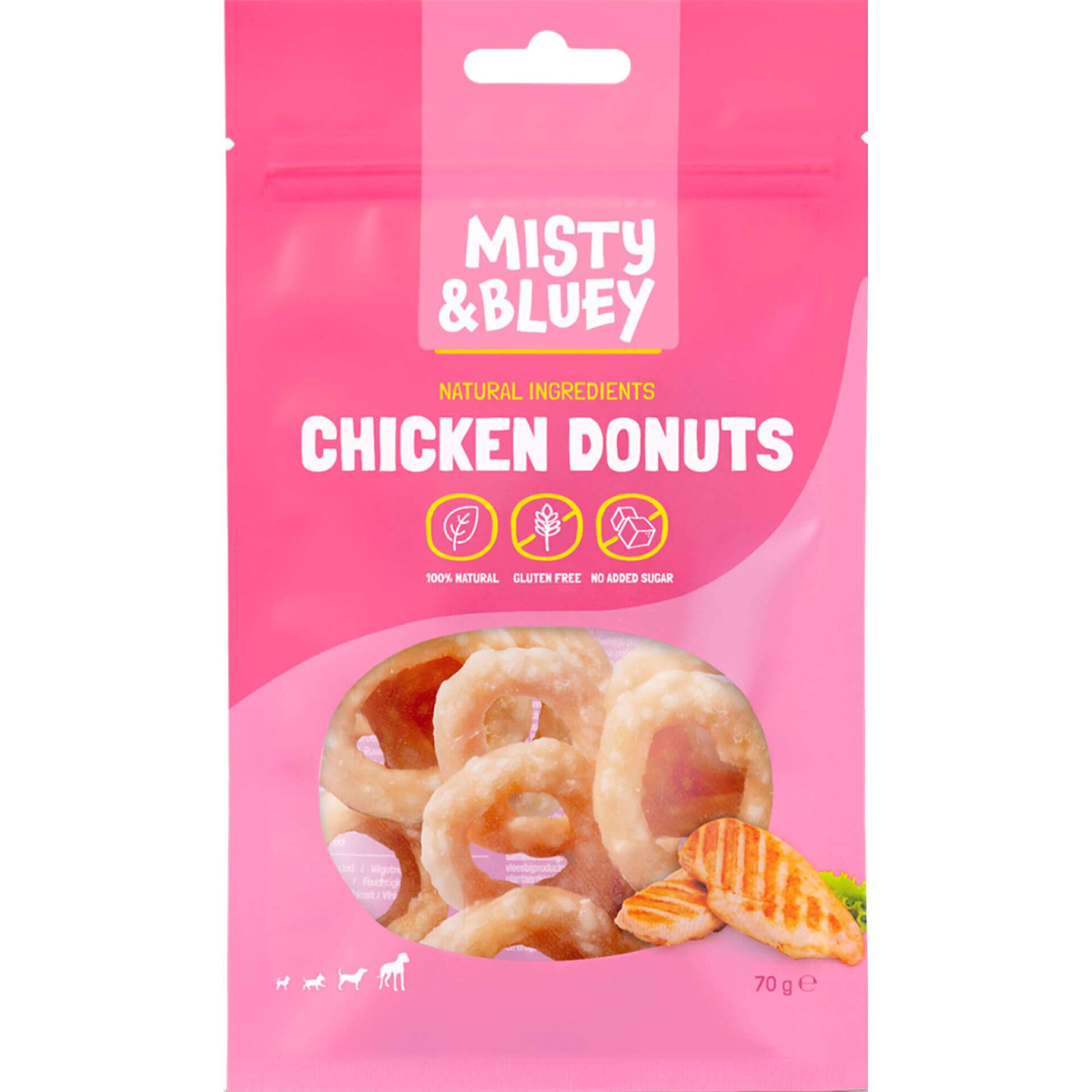 Snack para C&atilde;o Donut Frango Misty & Bluey