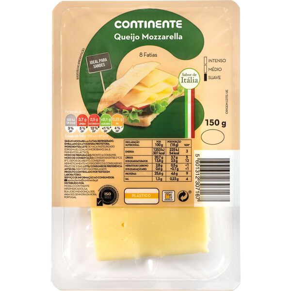 Queijo Mozzarella Fatiado Continente