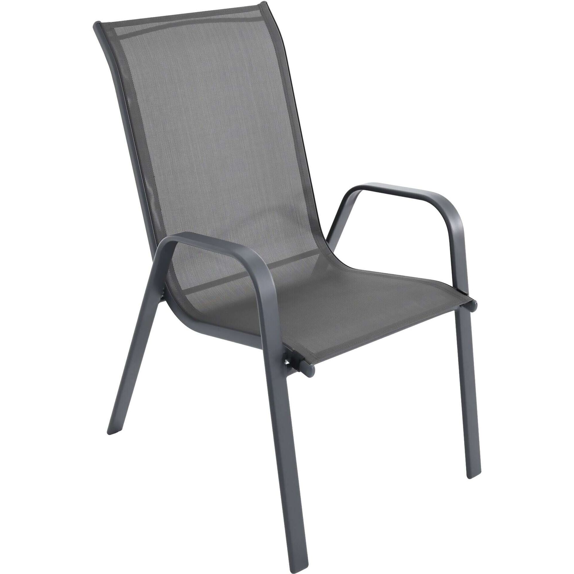 Conjunto Mesa e 6 Cadeiras Cinza Texas Kasa