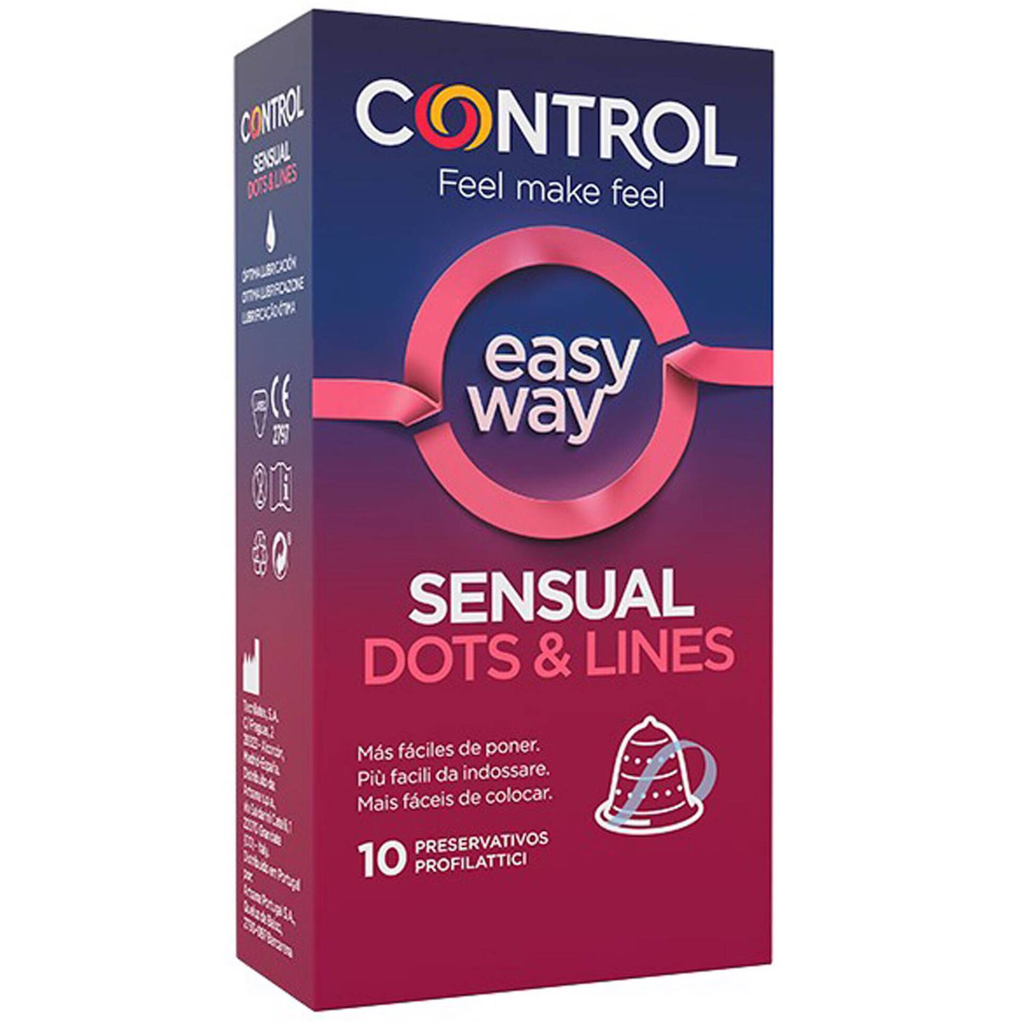 Preservativos Sensual Dots & Lines Easy Way