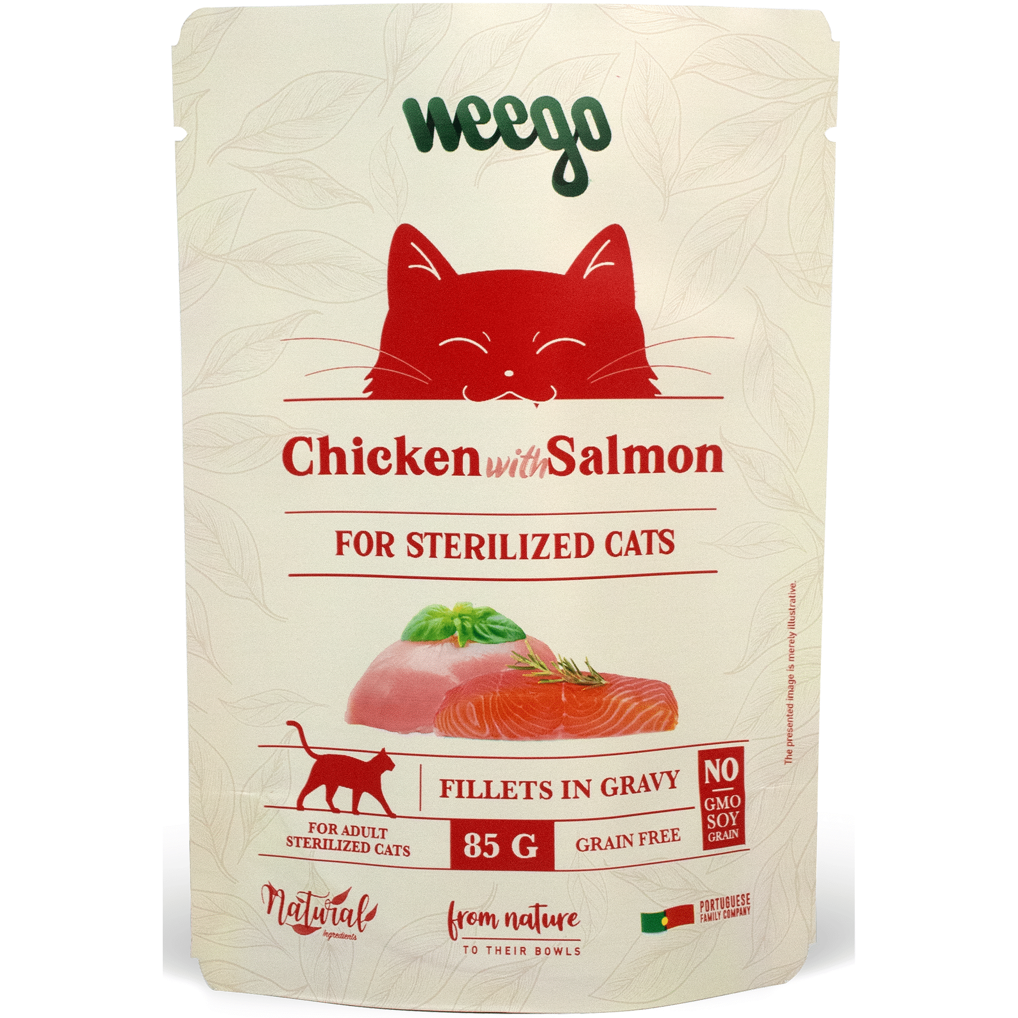 Comida H&uacute;mida para Gato Esterilizado Salm&atilde;o Weego