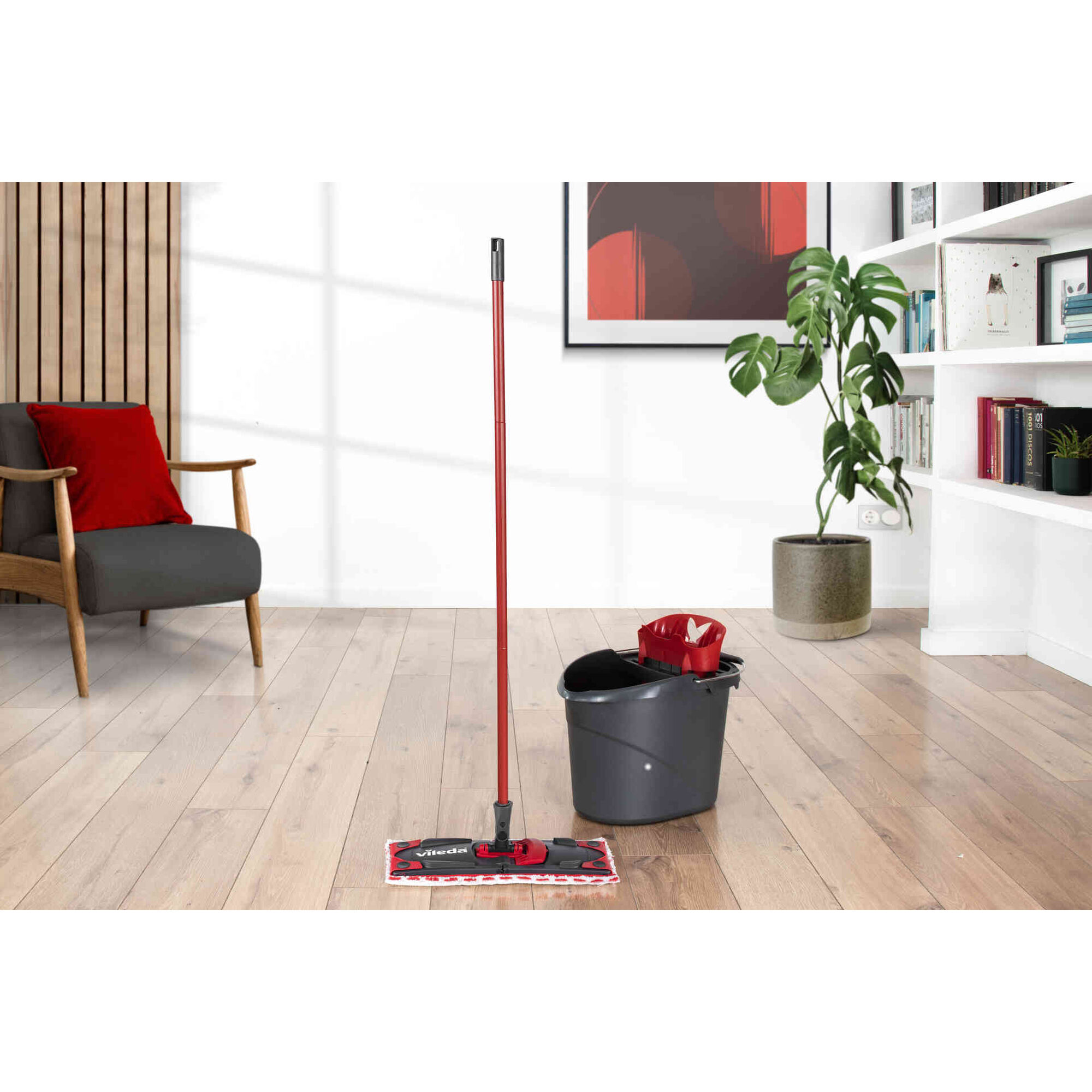 Conjunto Mopa Microfibra e Balde Limpeza com Espremedor Ultramax Vileda